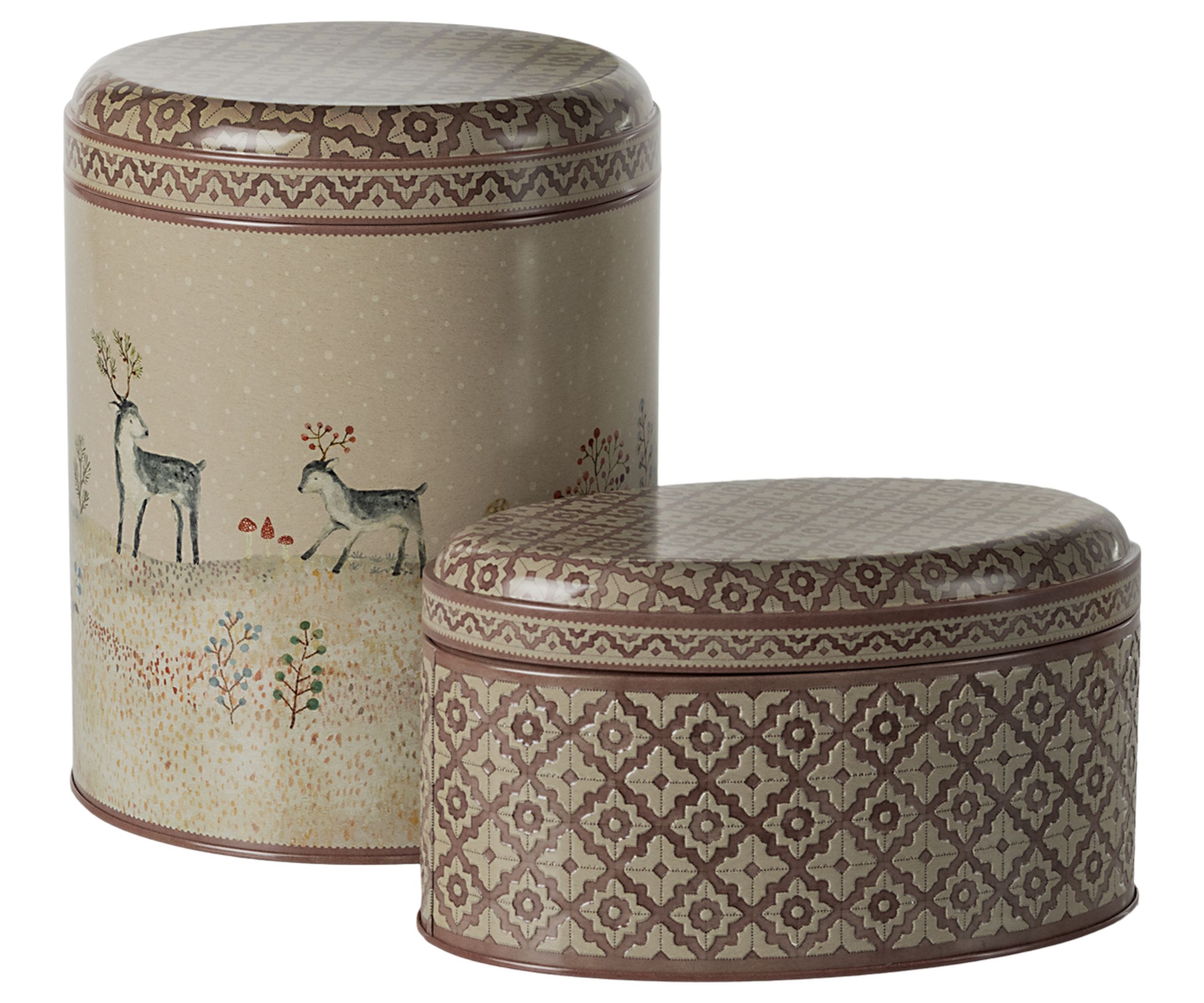 Maileg - Úložné boxy - Metal Box, Winter Wonderland - 2 Pcs Set - Winter Wonderland