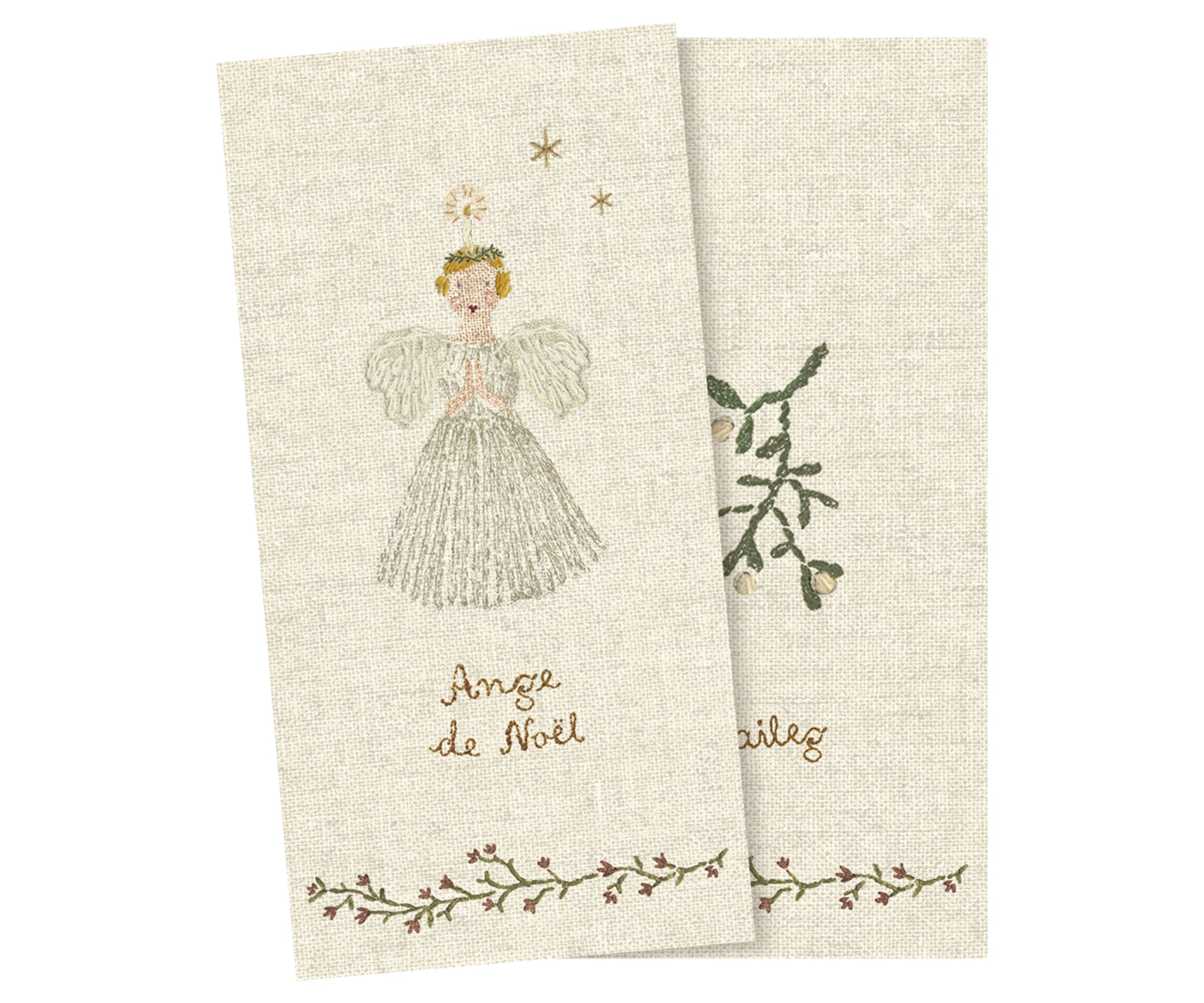 Maileg - Papierserviette - Napkin, Ange de noël - White - Small