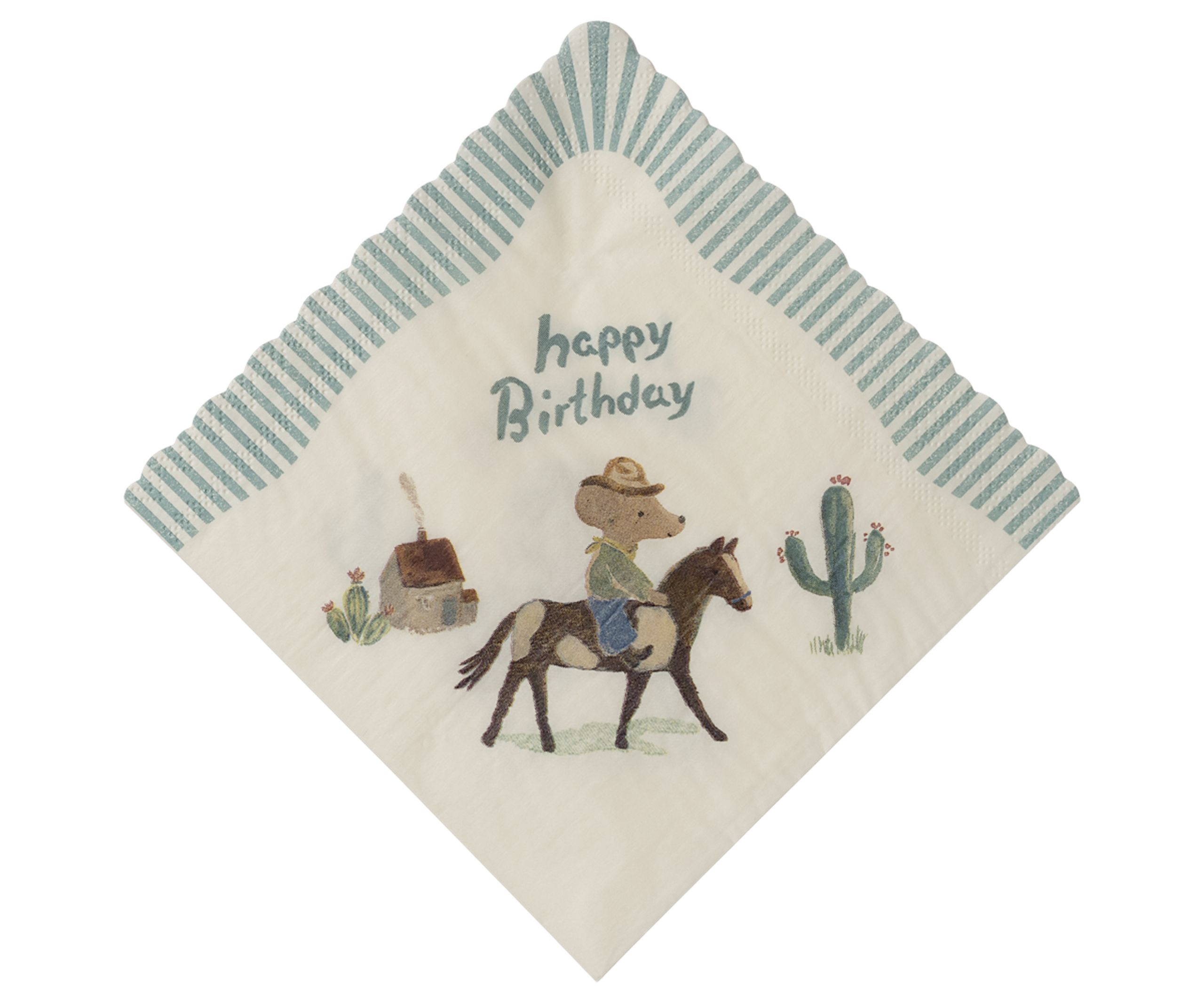 Maileg - Papieren servetten - Napkin, Happy Birthday - Cowboy