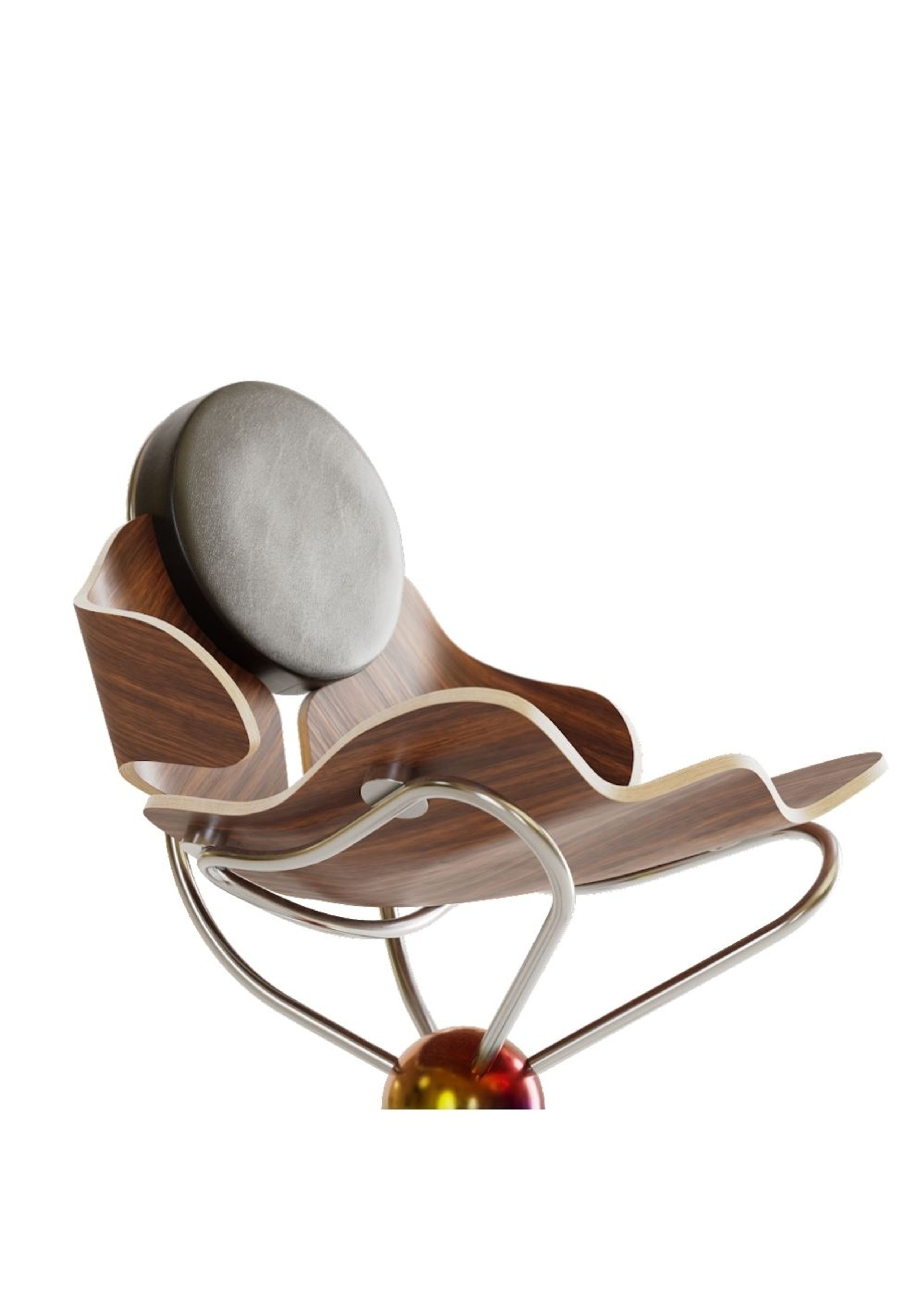 Mak Misho - Esstischstuhl - Wak Chair - Black/Electroplated