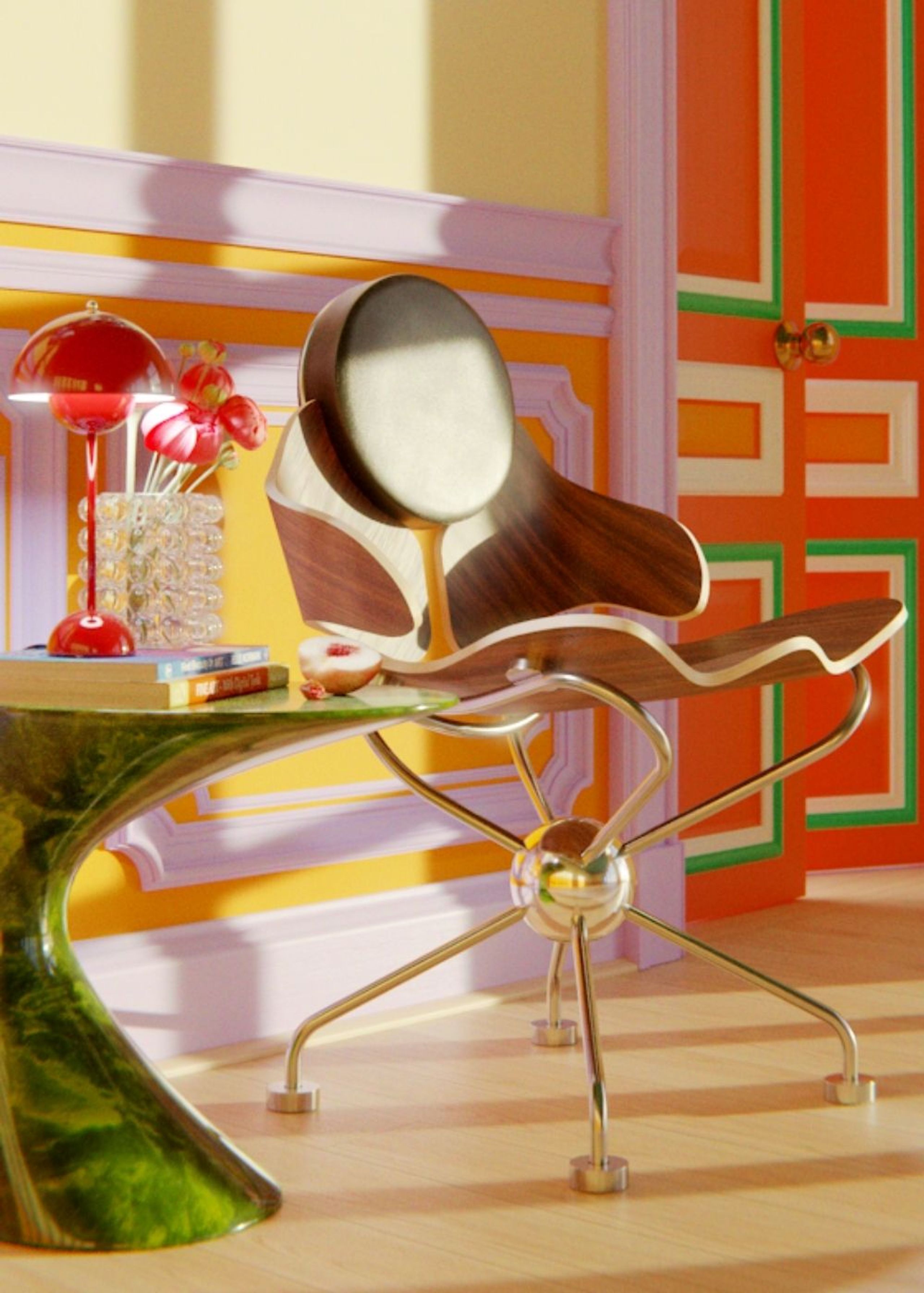 Mak Misho - Esstischstuhl - Wak Chair - Black/Electroplated