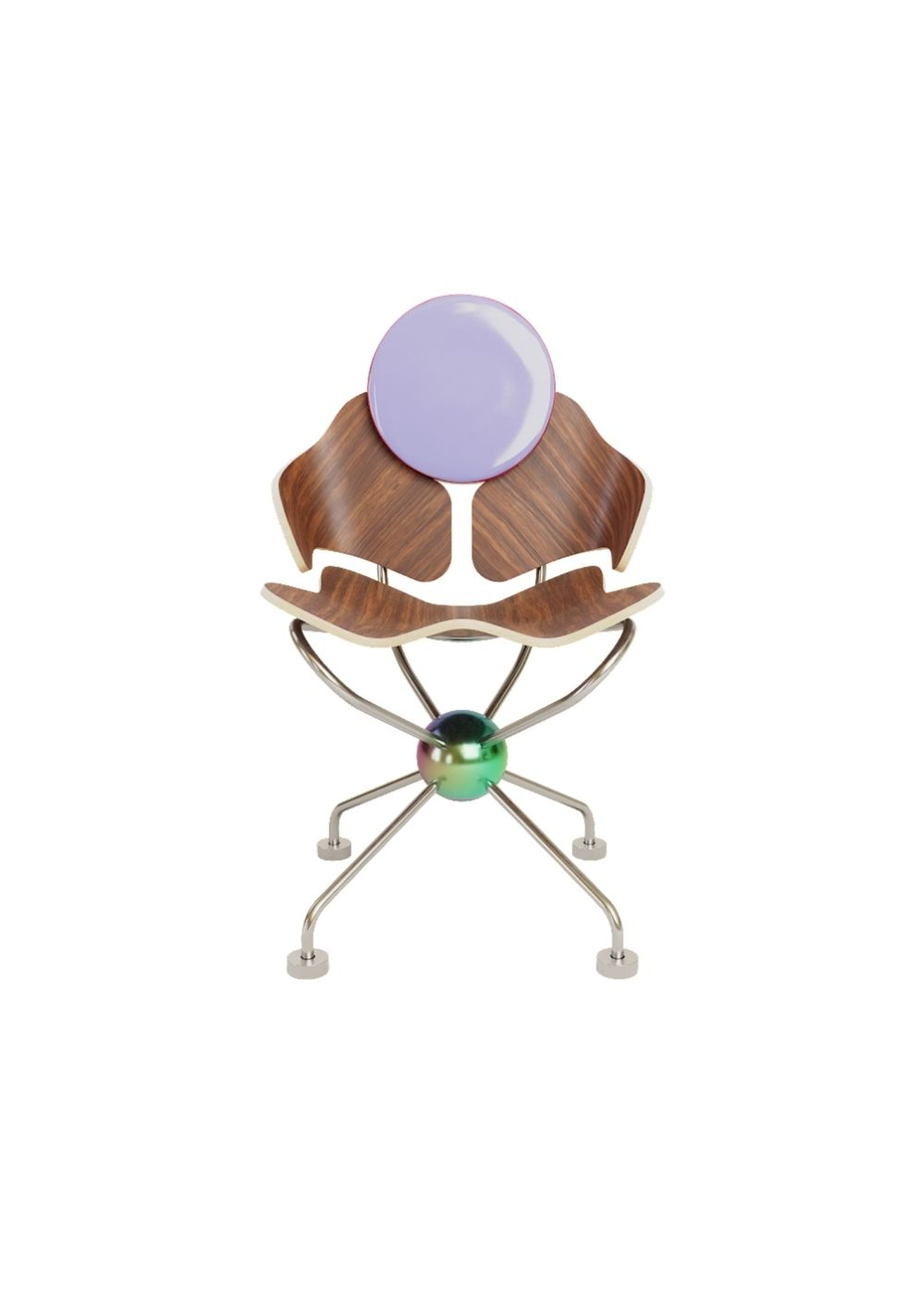 Mak Misho - Spisebordsstol - Wak Chair - Lavendel/Cherry/Electroplated