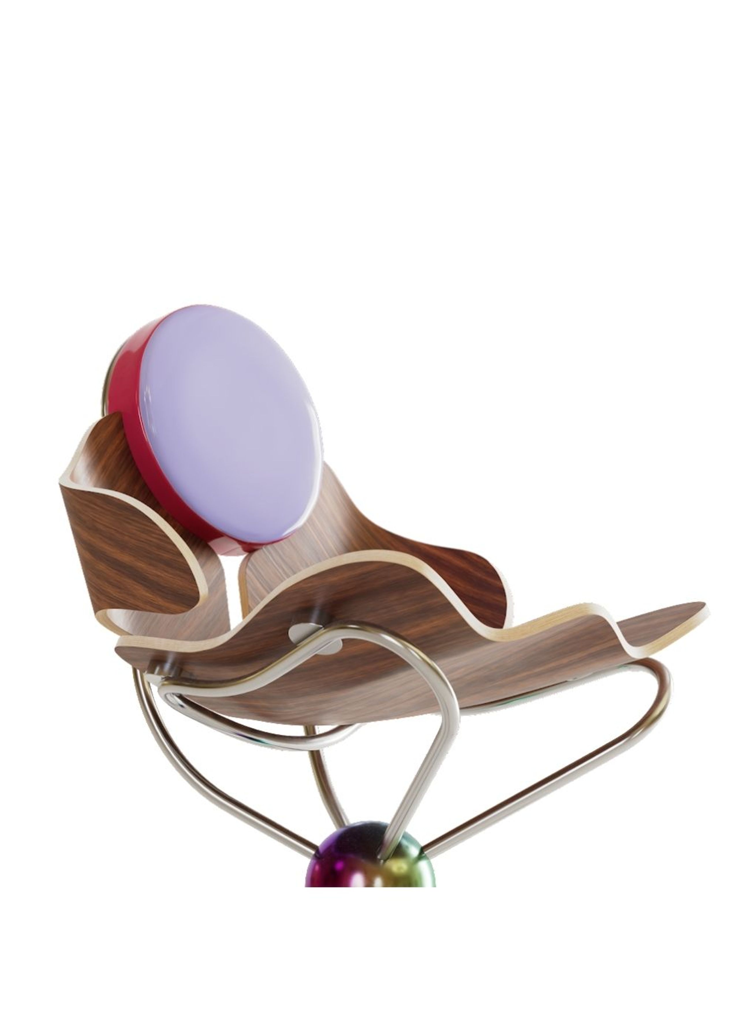 Mak Misho - Spisebordsstol - Wak Chair - Lavendel/Cherry/Electroplated