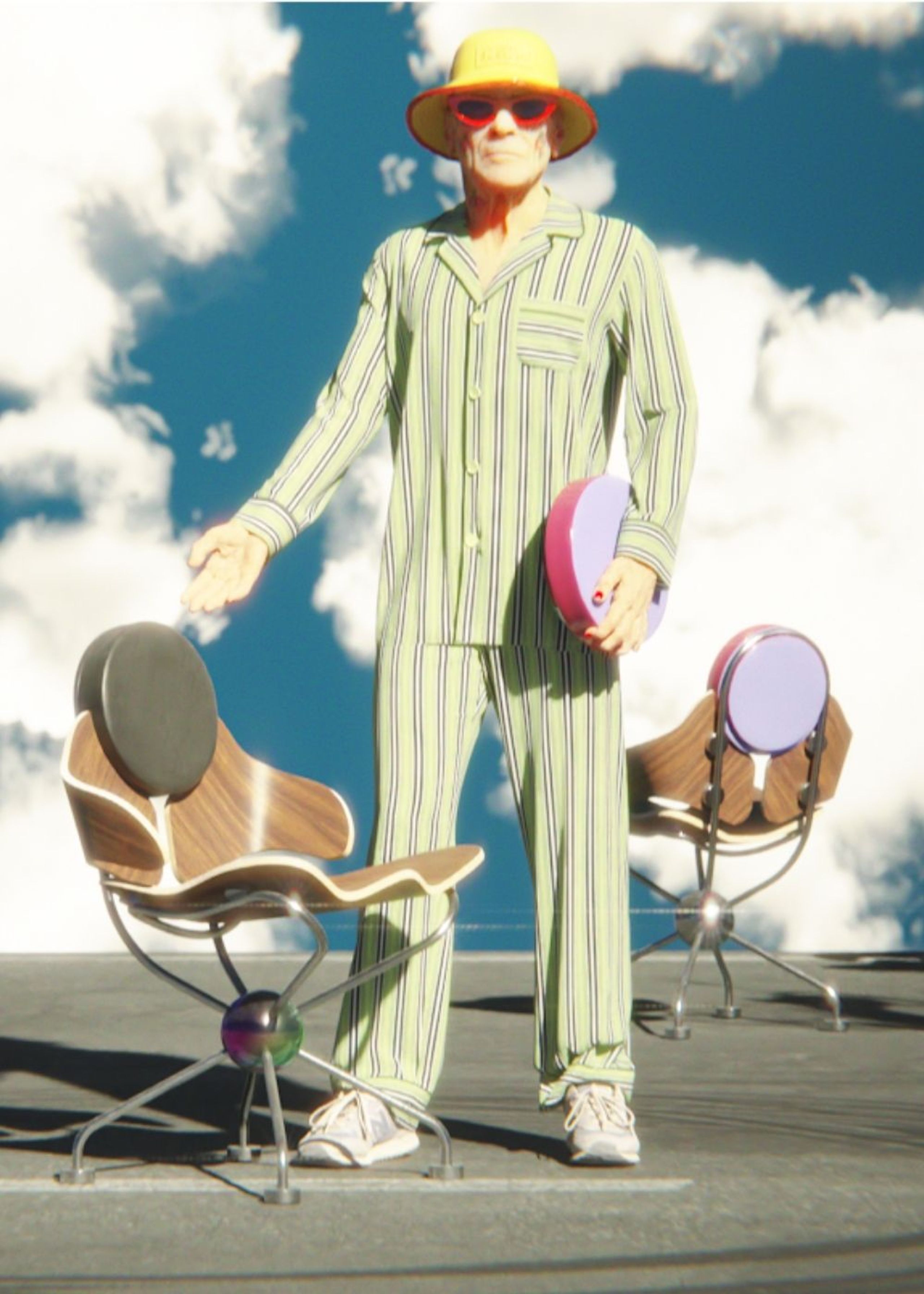 Mak Misho - Spisebordsstol - Wak Chair - Lavendel/Cherry/Electroplated