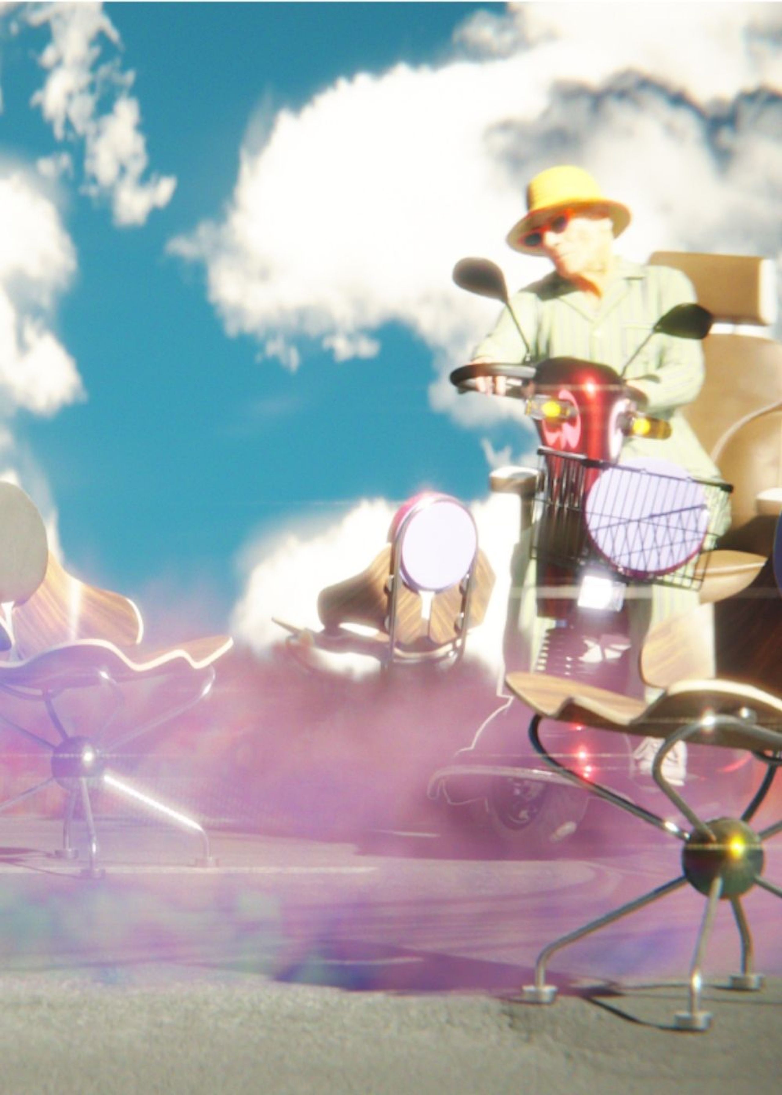 Mak Misho - Spisebordsstol - Wak Chair - Lavendel/Cherry/Electroplated