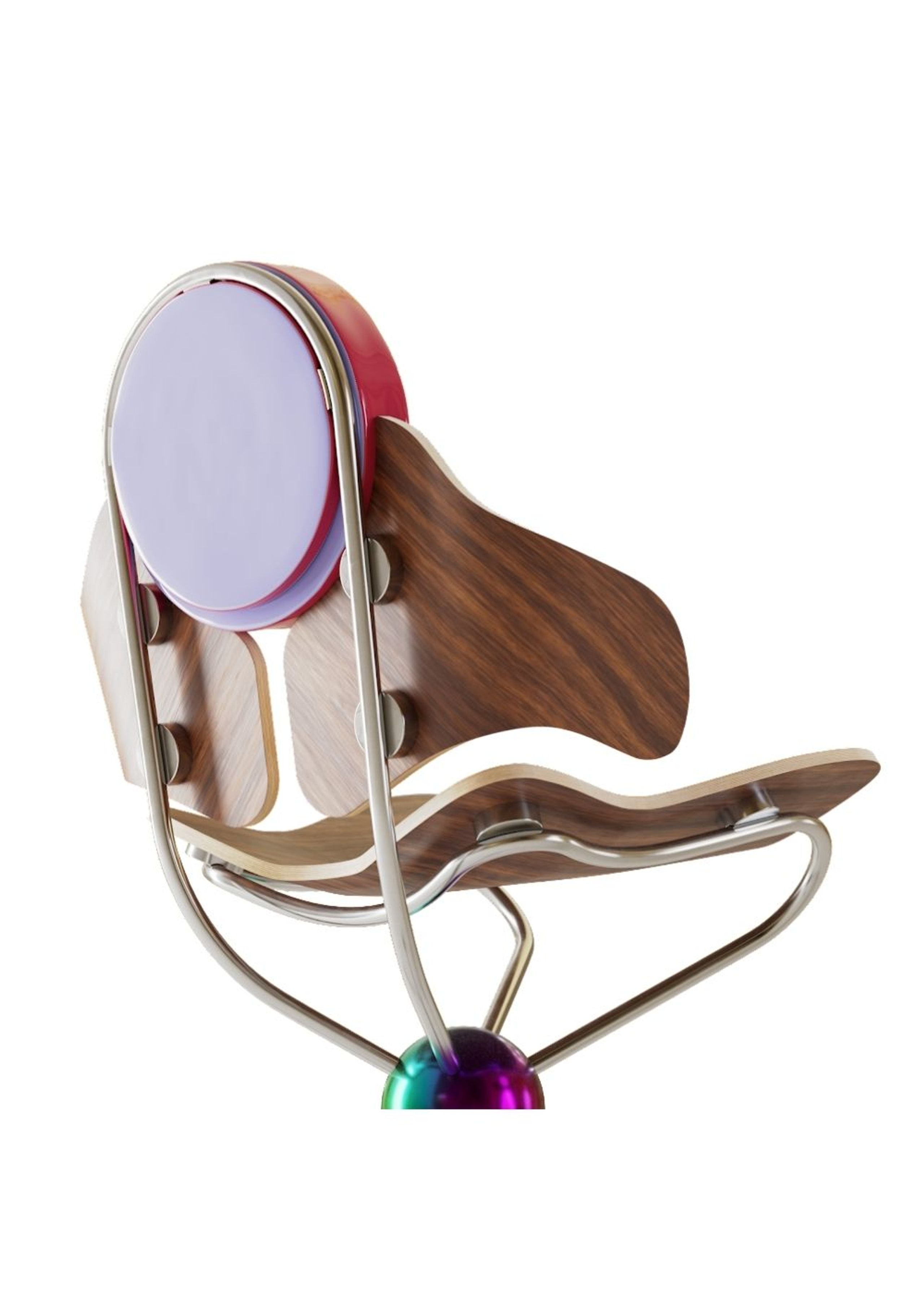 Mak Misho - Spisebordsstol - Wak Chair - Lavendel/Cherry/Electroplated