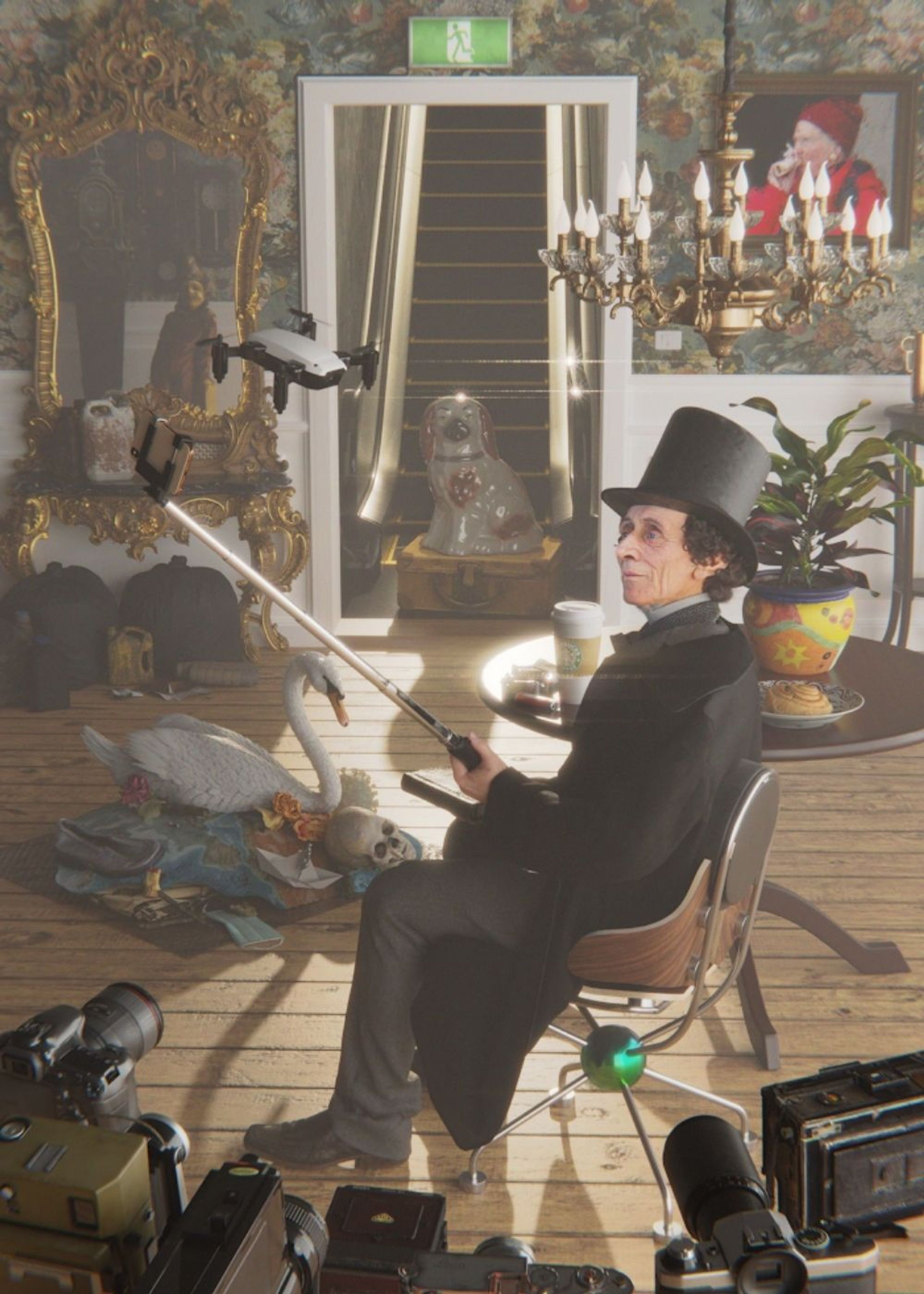 Mak Misho - Spisebordsstol - Wak Chair - Lavendel/Cherry/Electroplated