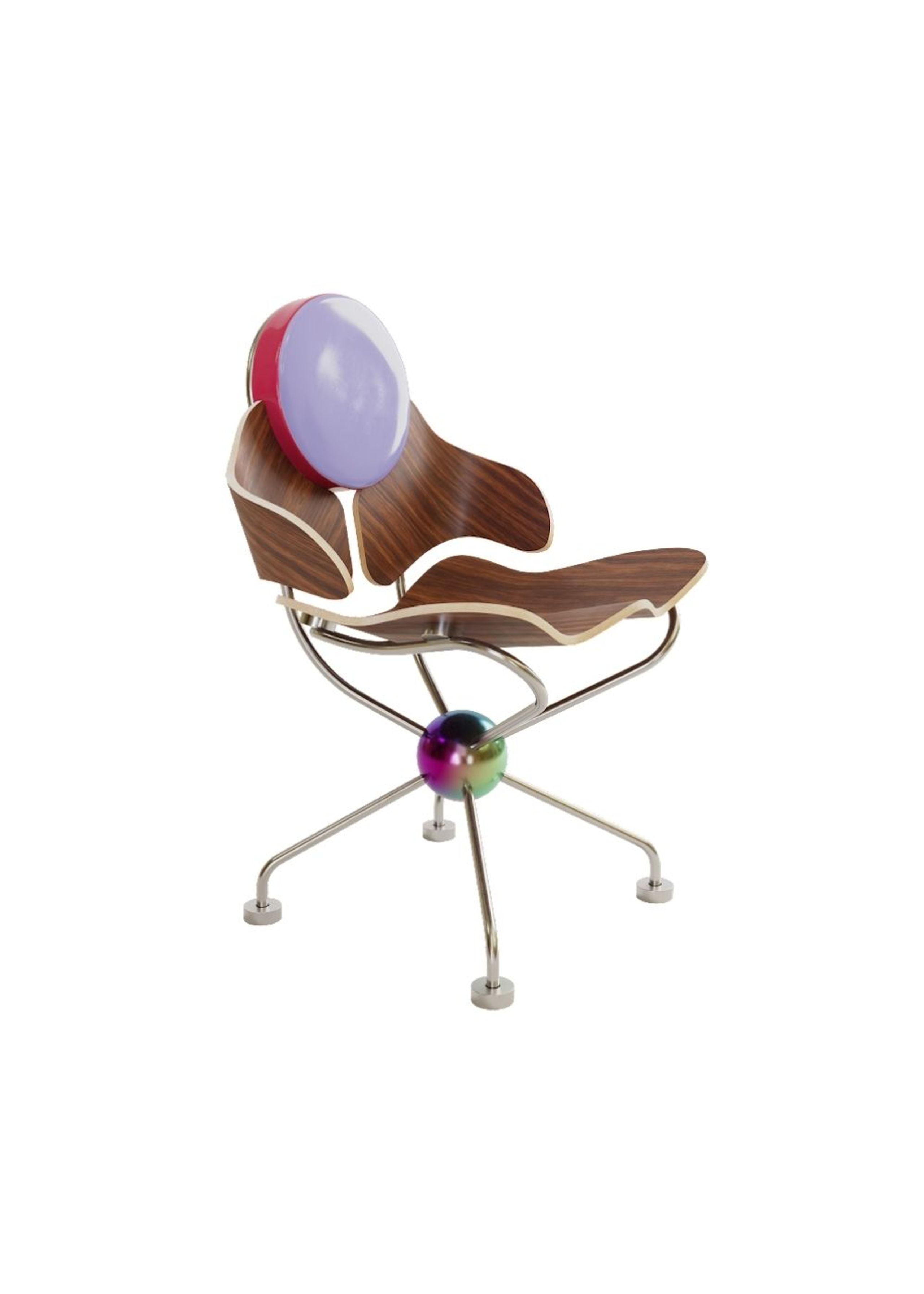 Mak Misho - Spisebordsstol - Wak Chair - Lavendel/Cherry/Electroplated