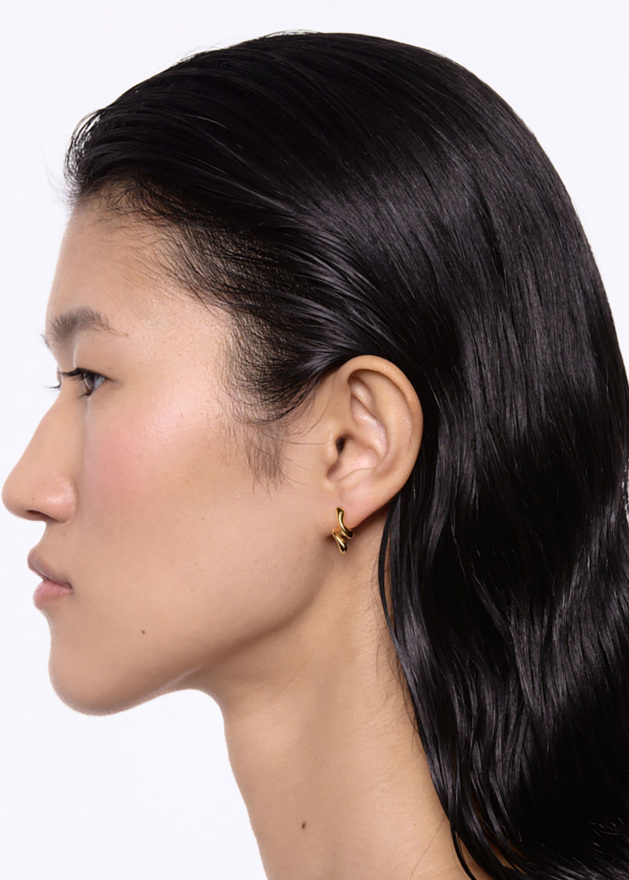 Maria Black - Náušnice - Coil Curl Stud - Right - Goldplated