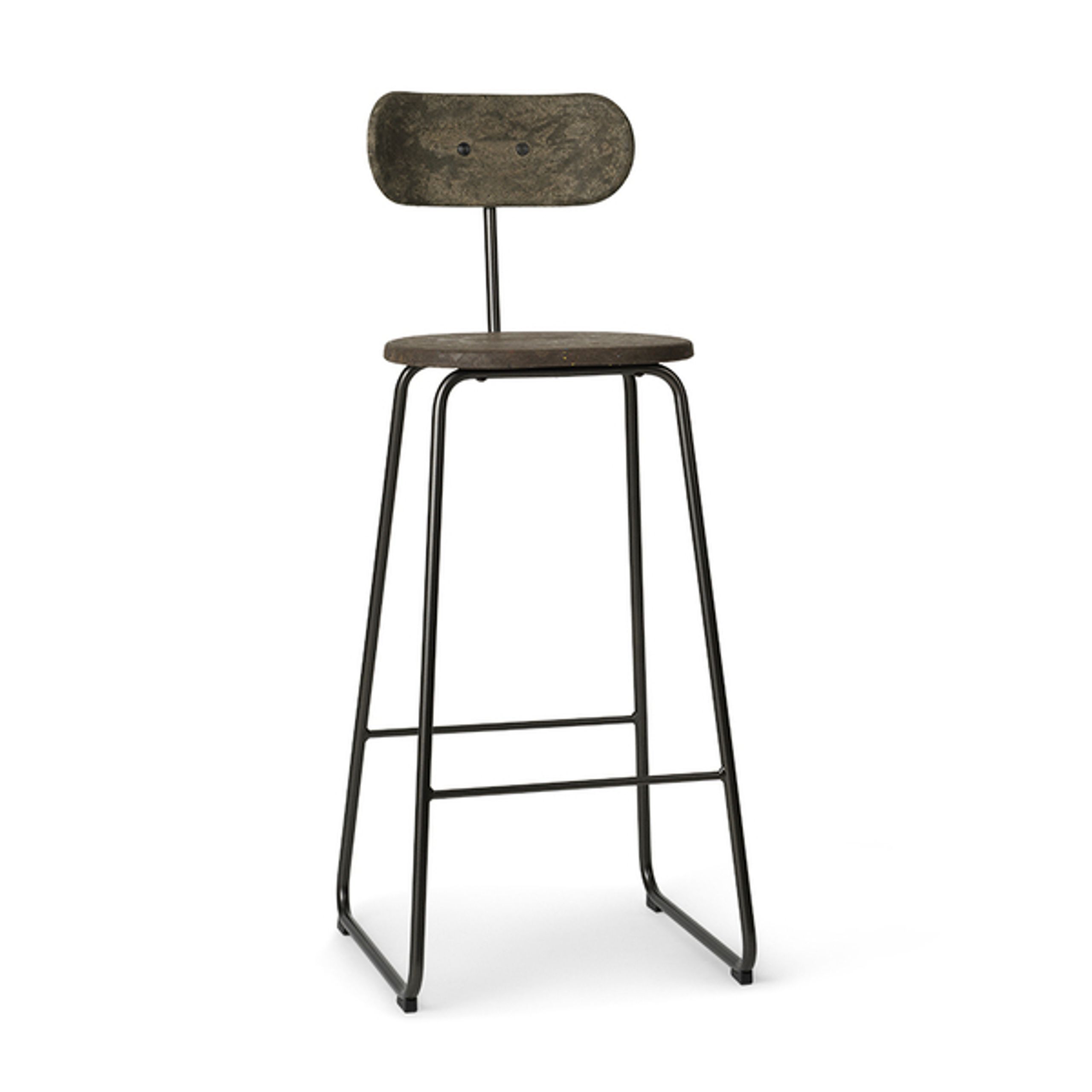 Mater - Sgabello - Earth Stool - Coffee Waste Edition Dark With Backrest 74