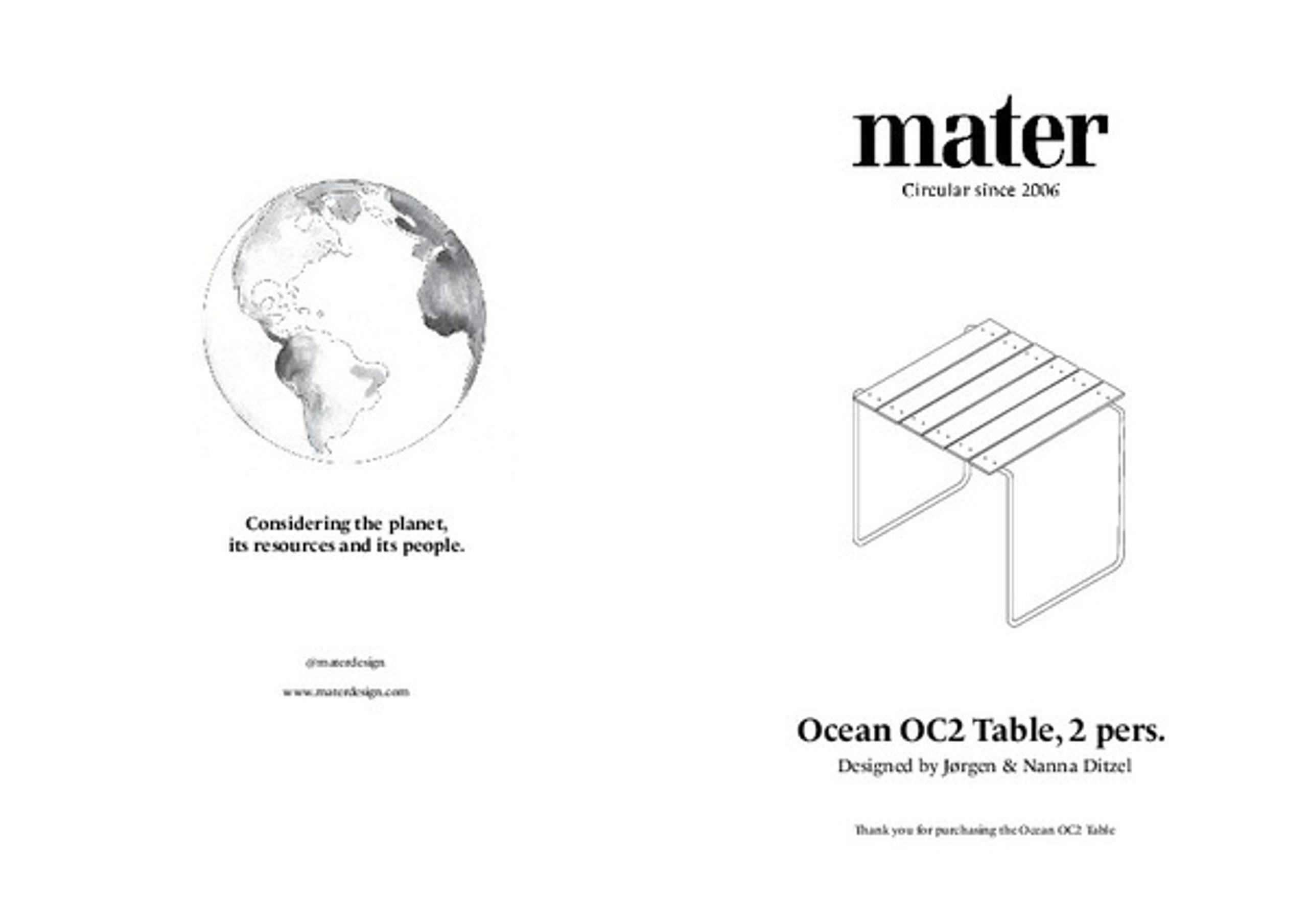 Mater - Table - Ocean OC2 Table - Green - Green/2 pers.