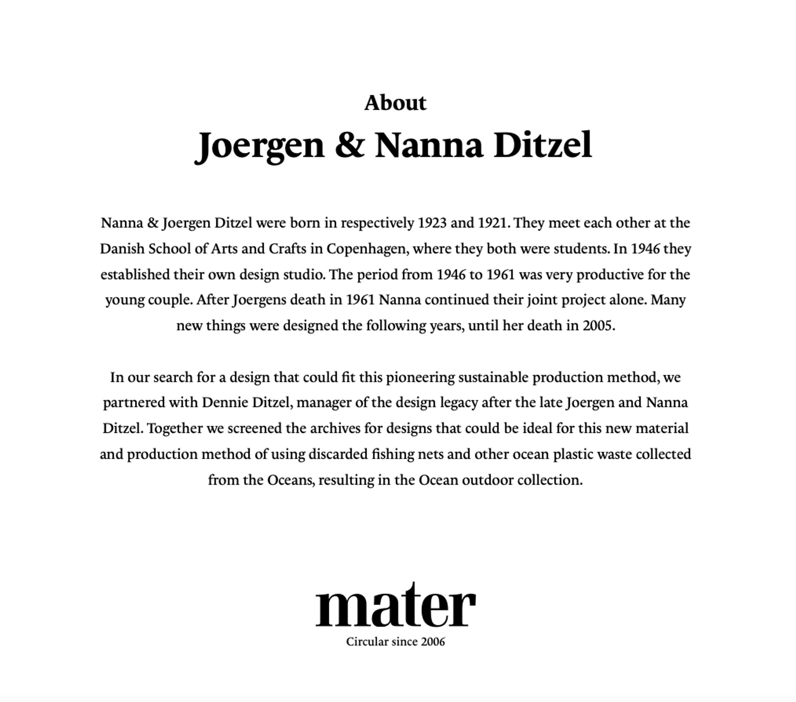 Mater - Garden table - Ocean Table By Nanna Ditzel - Black 2 pers.