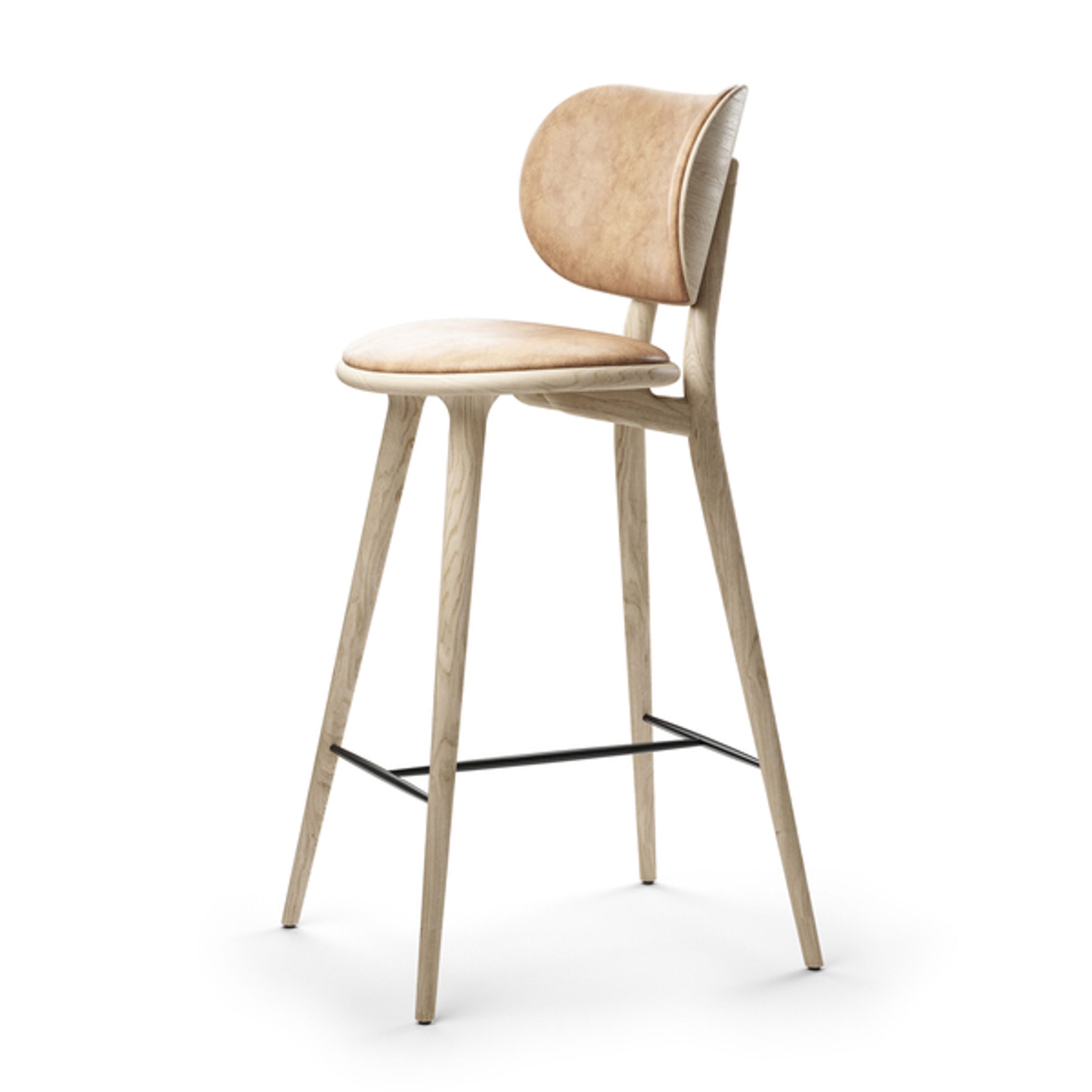 Mater - Krzesło - High Stool 74 - Matlakeret Eg With Backrest