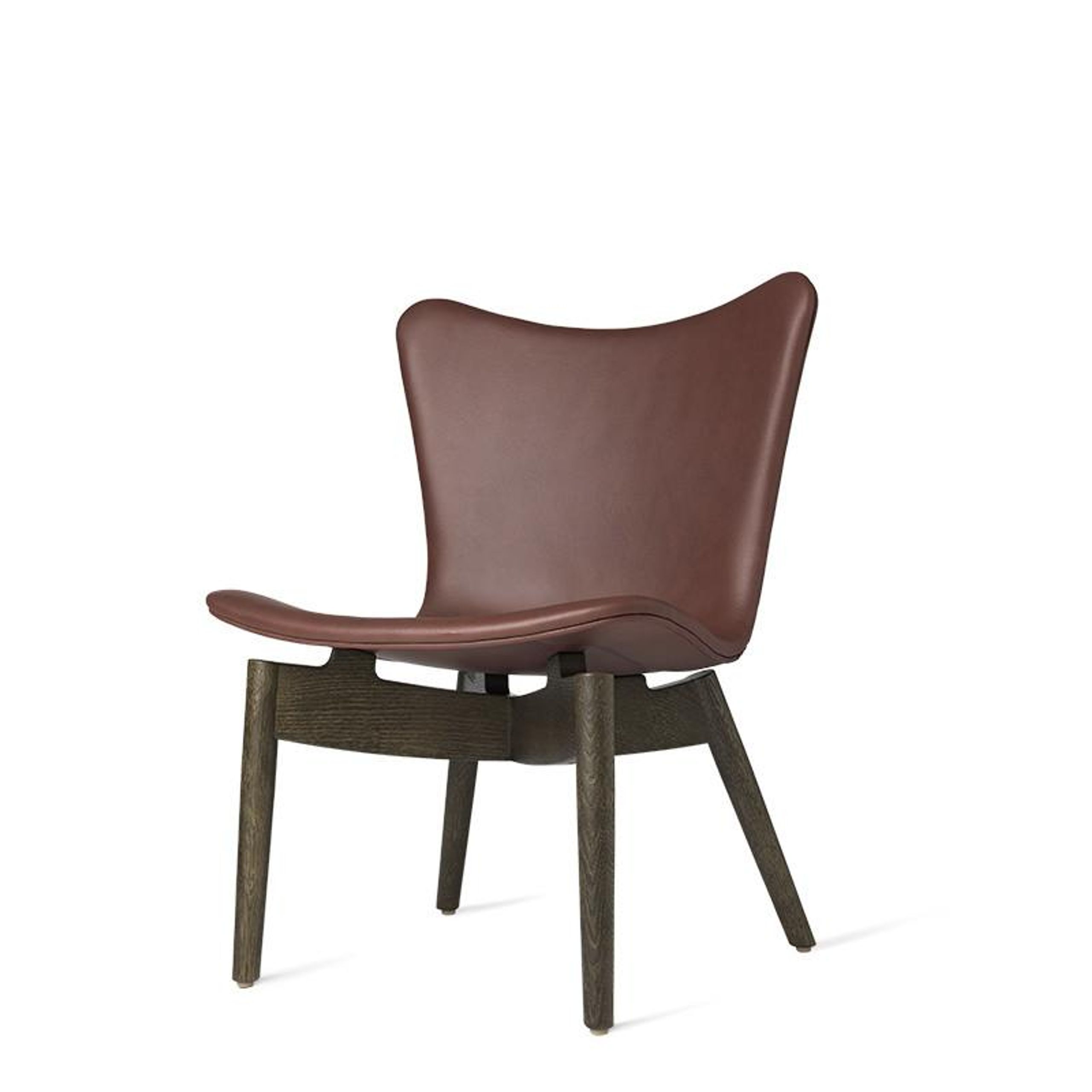 Mater - Stol - Shell Lounge Stol - Ultra Cognac Læder Beklædning Base: Sirka Grå Eg