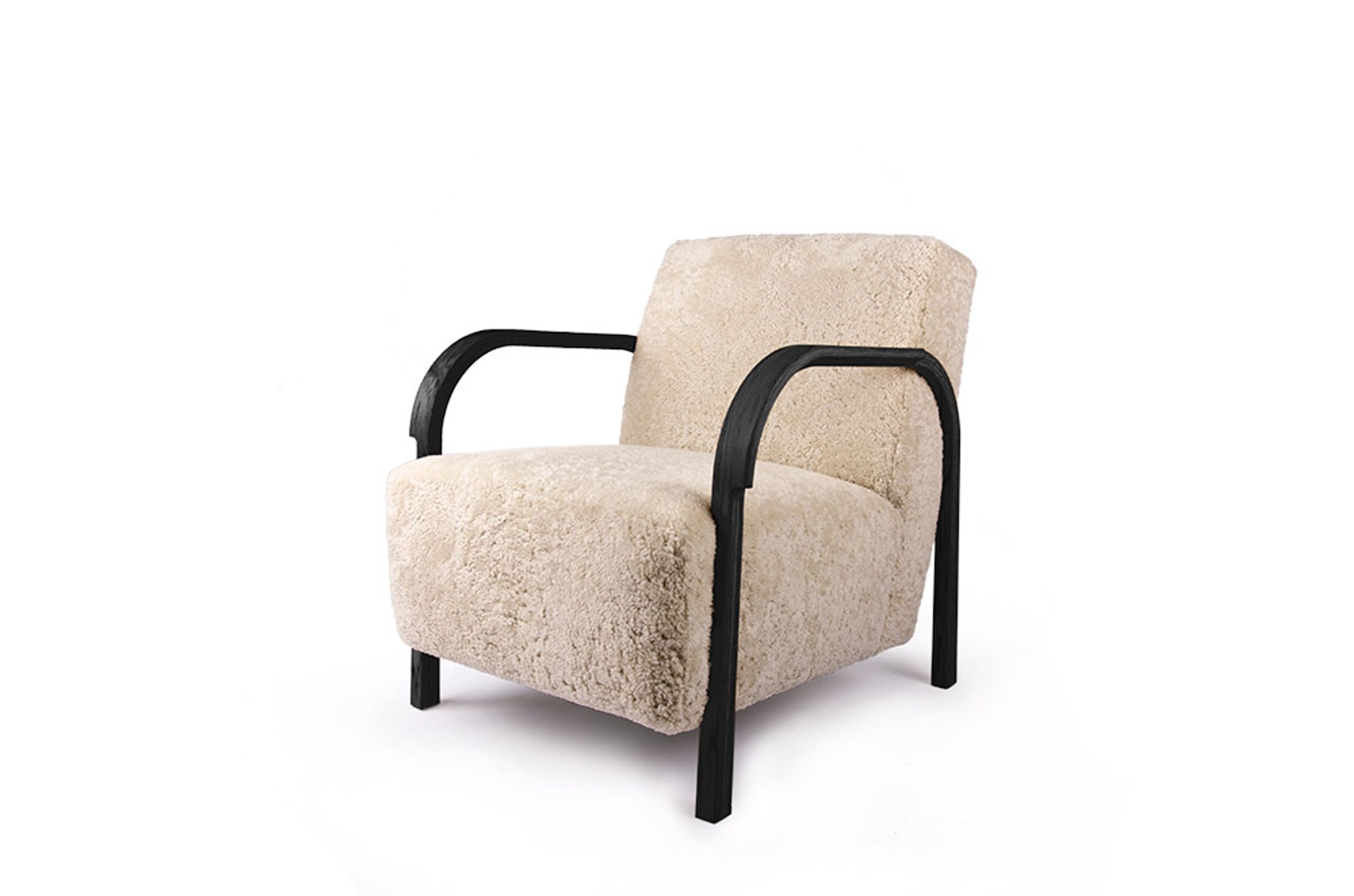 Mazo - Armchair - ARCH Lounge Chair - Fabric: Sheepskin, Moonlight