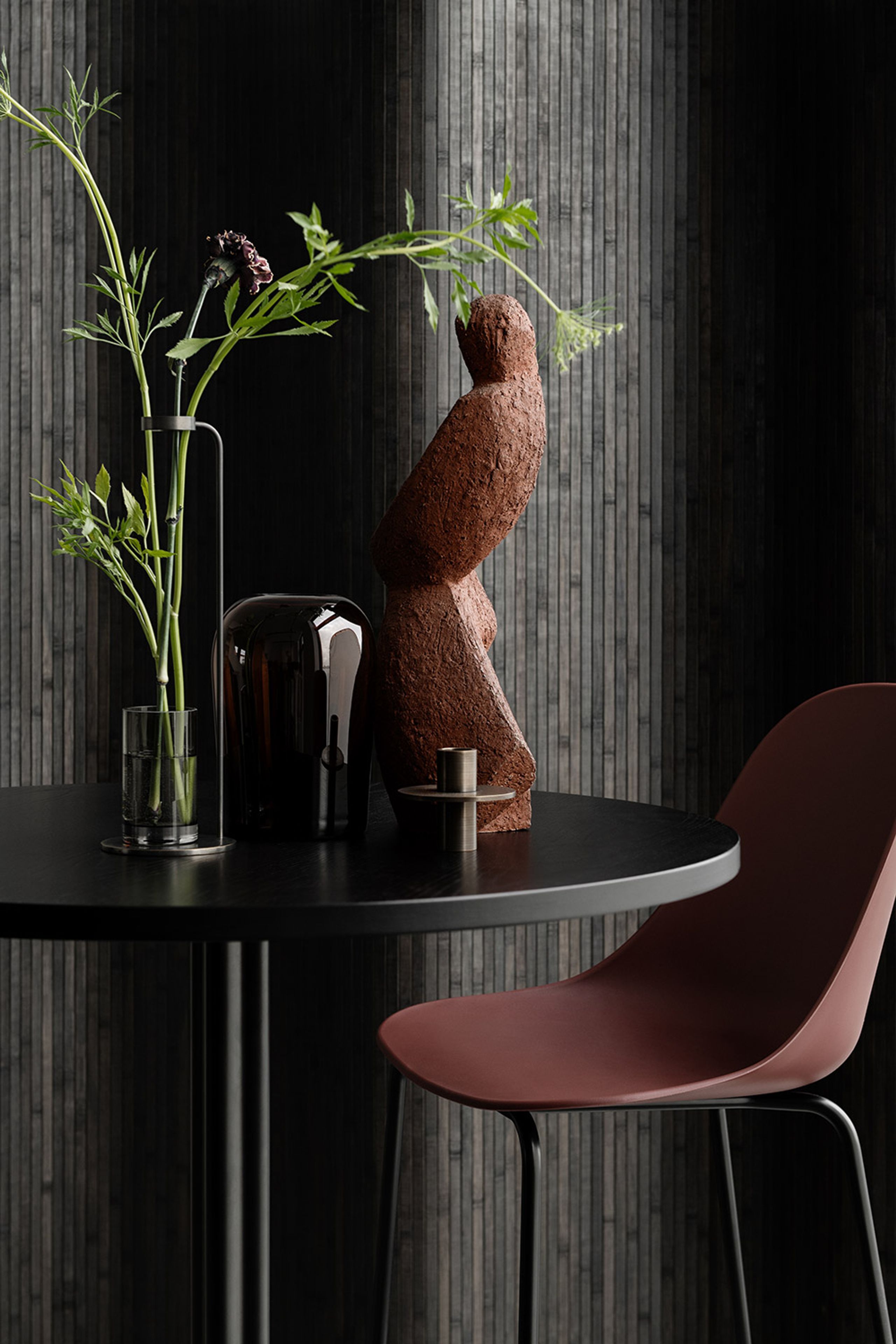 MENU - Barstol - Harbour Side Counter Chair / Black Steel Base - Upholstery: City Velvet CA 7832/060