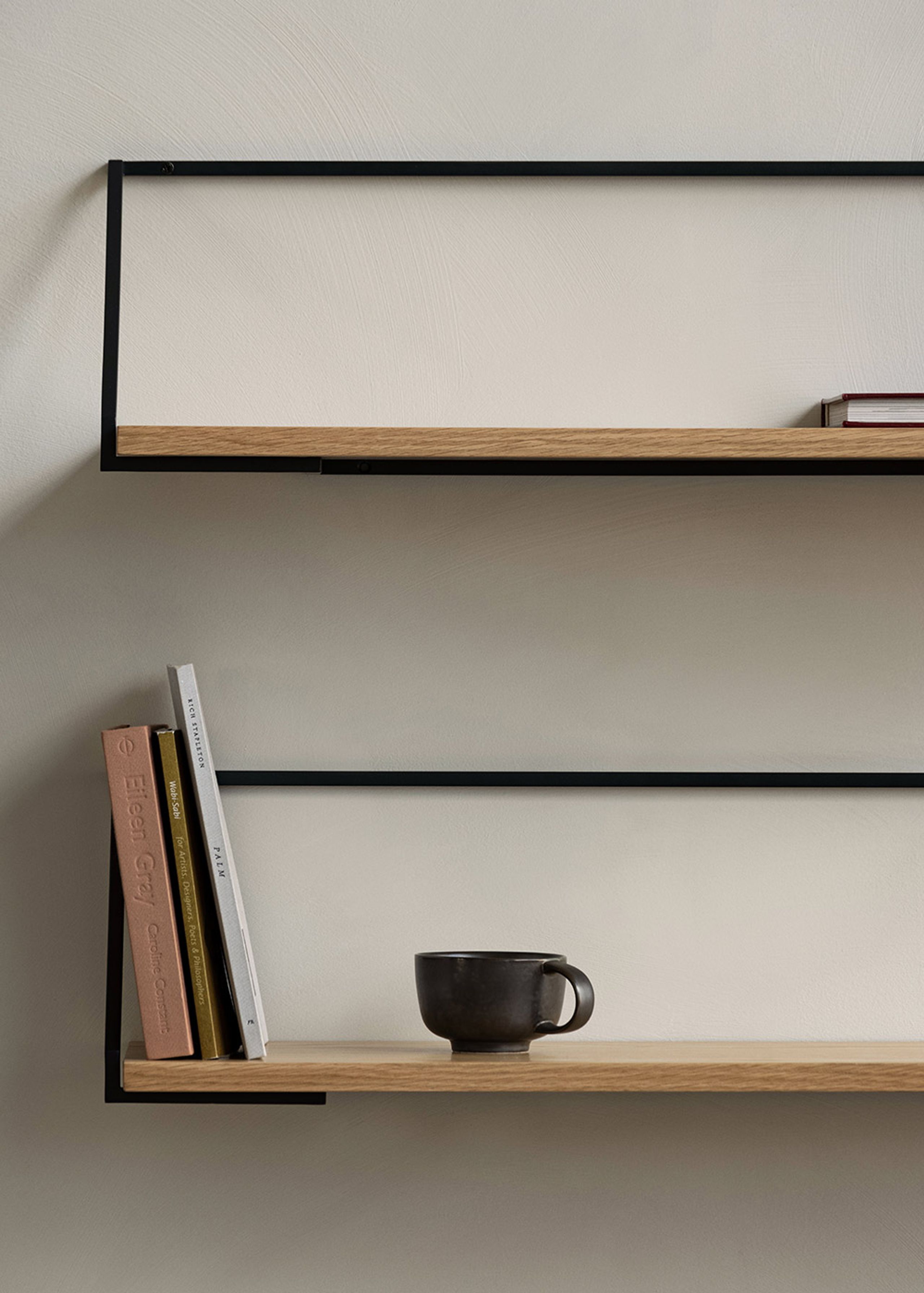 MENU - Scaffale - Rail Shelf - Black steel/Natural Oak