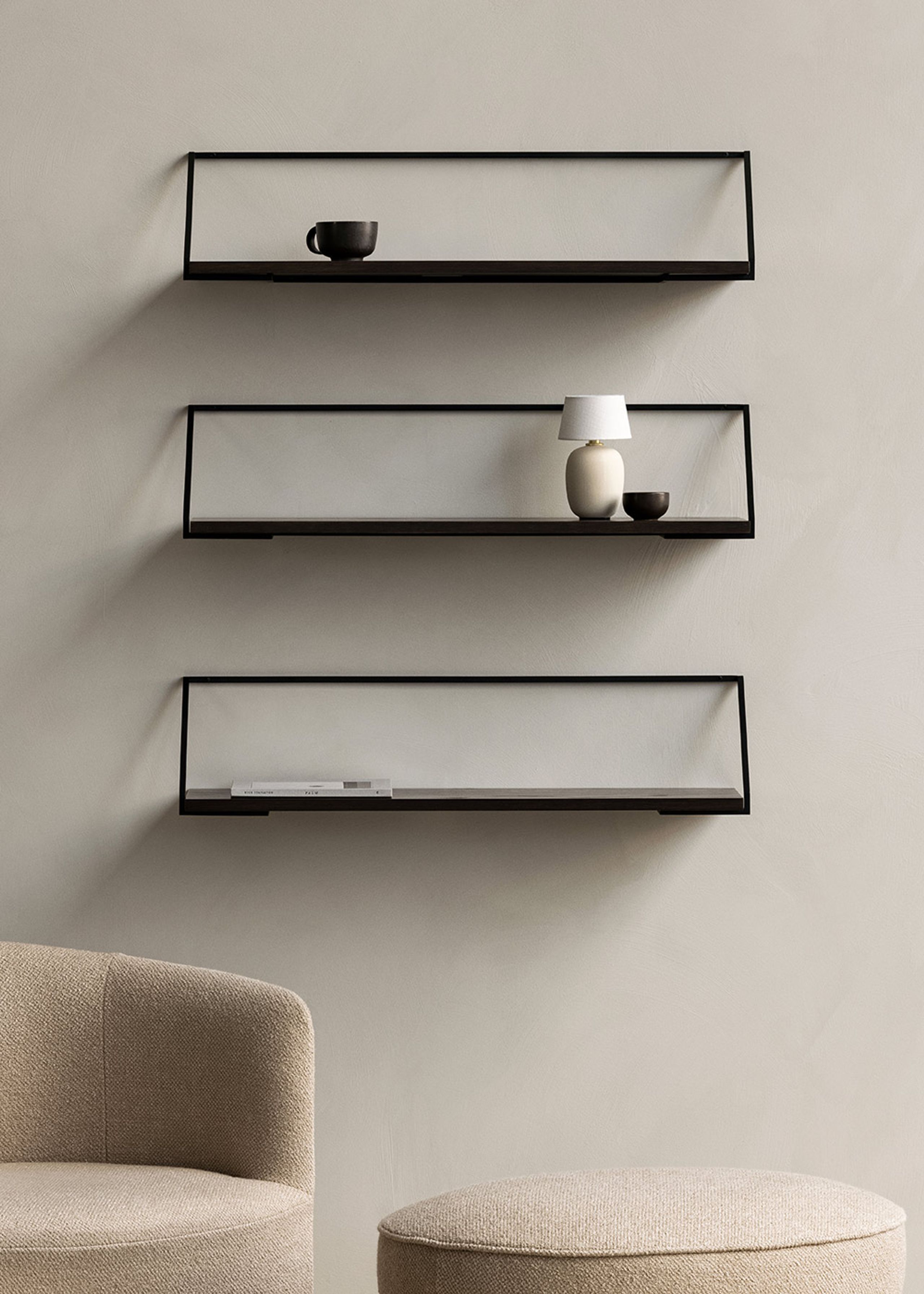 MENU - Scaffale - Rail Shelf - Black steel/Natural Oak