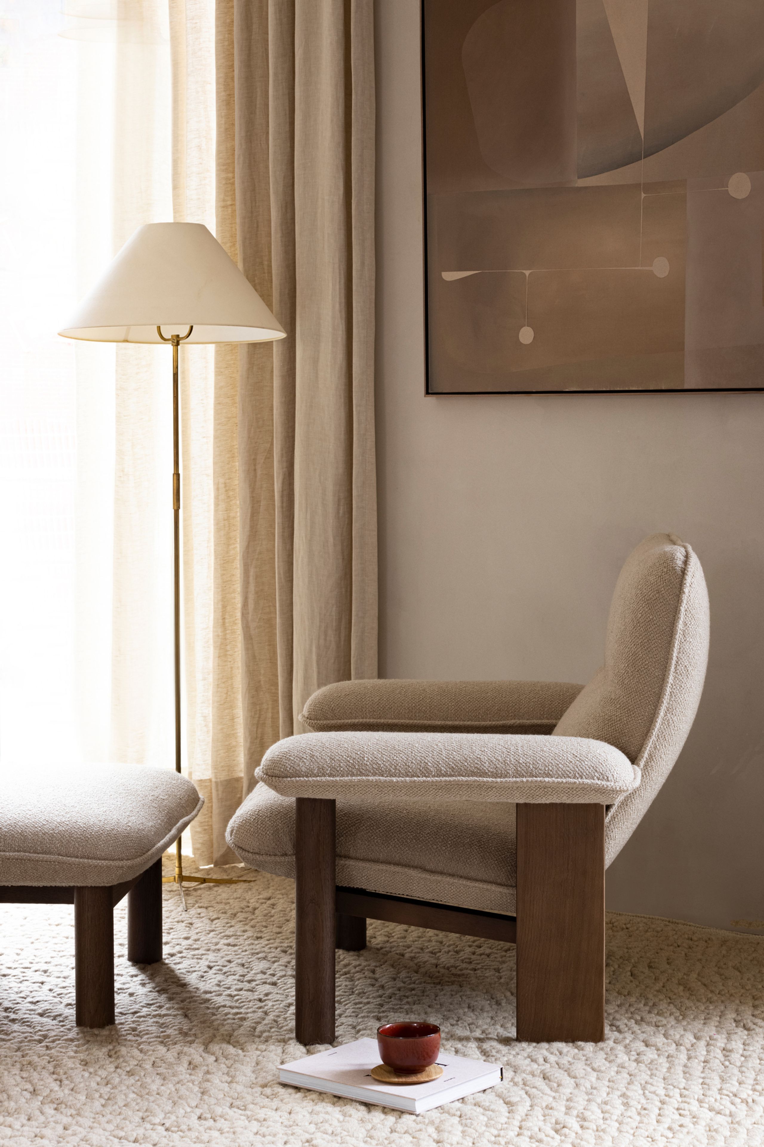 MENU - Armchair - Brasilia Lounge Chair - Natural Oak Base - Bouclé 02