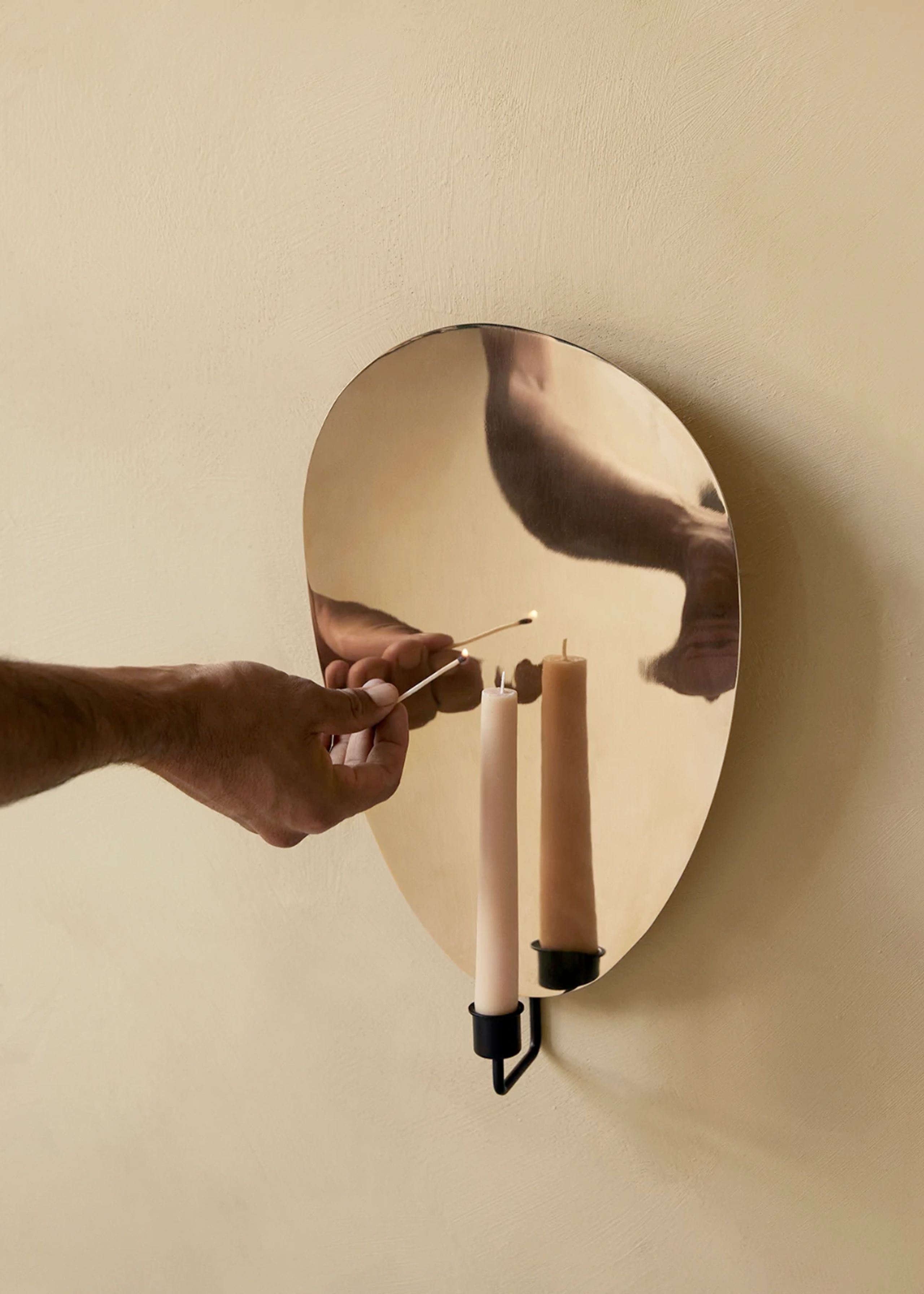 MENU - Kandelaar - Flambeau - Wall candleholders - H34 Bronzed Brass/Grey