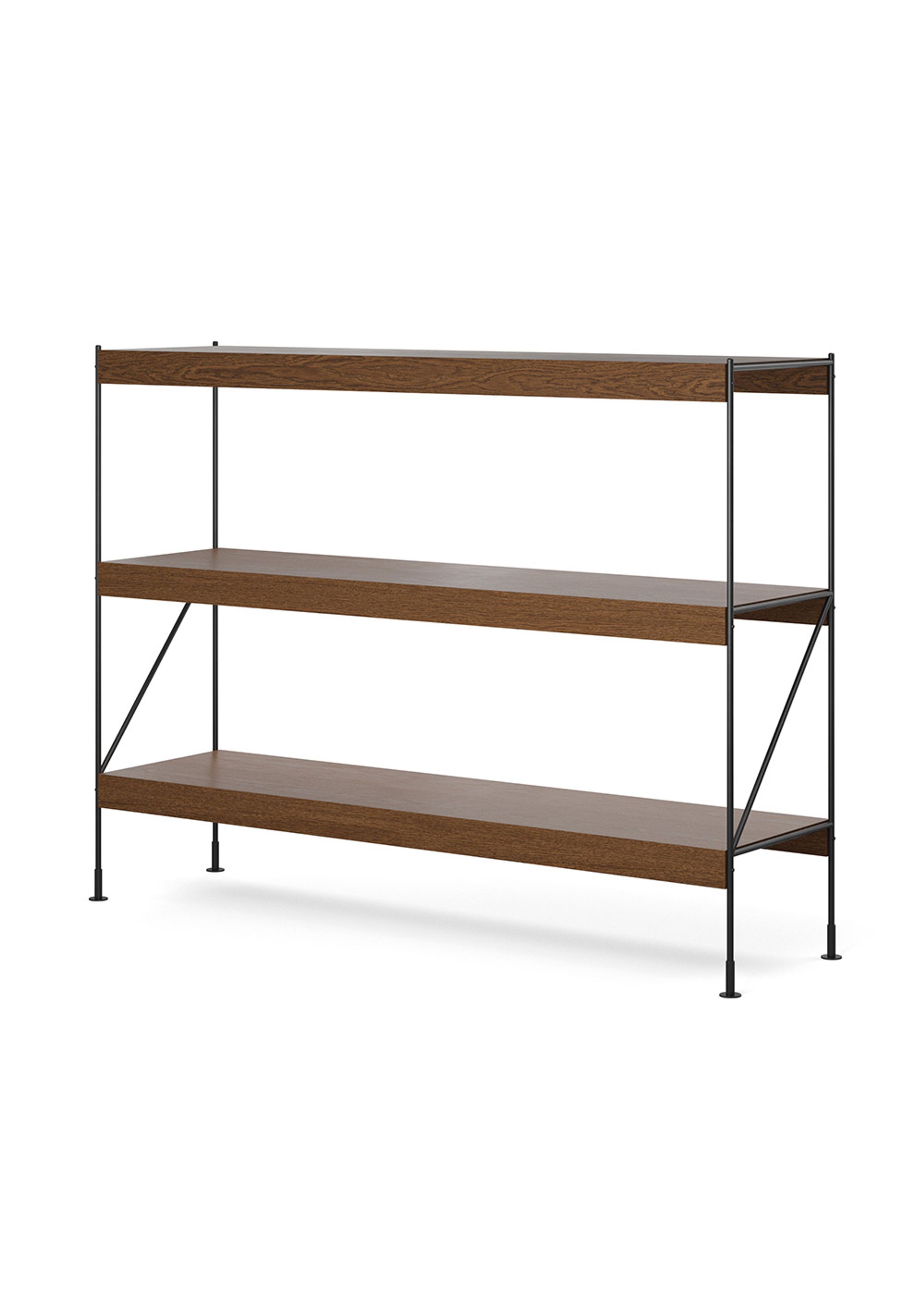 MENU - Étagère - Zet Storage System - H114 - Black Steel / Dark Stained Oak
