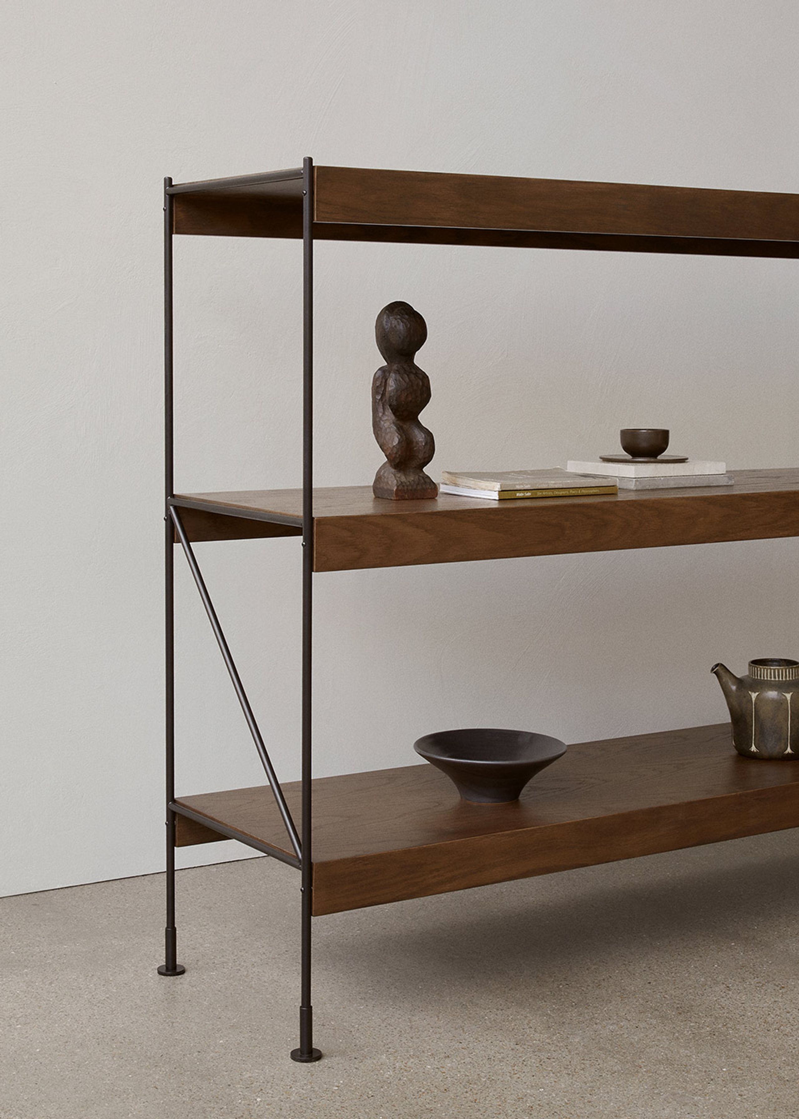 MENU - Étagère - Zet Storage System - H114 - Black Steel / Dark Stained Oak