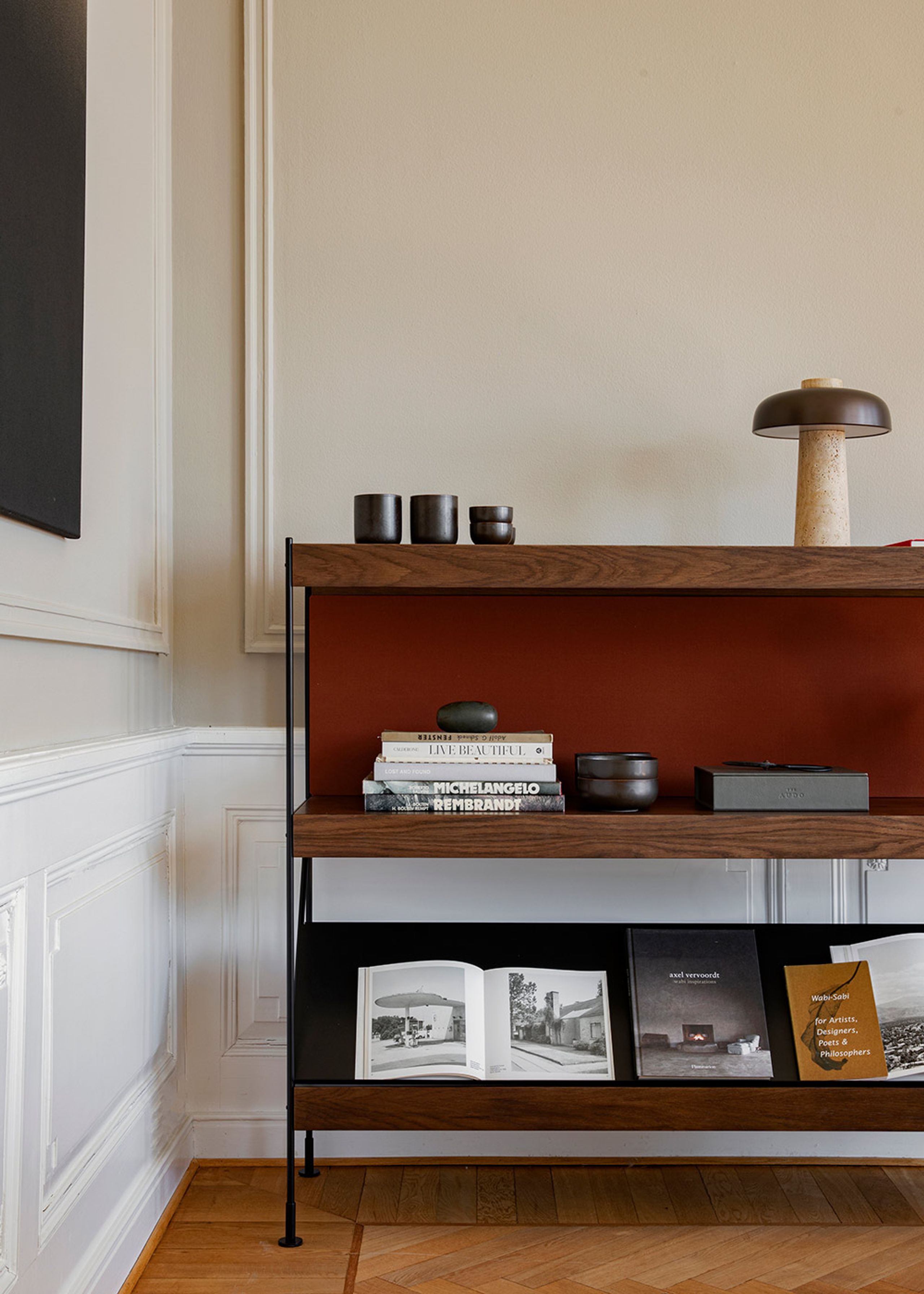 MENU - Étagère - Zet Storage System - H114 - Black Steel / Dark Stained Oak