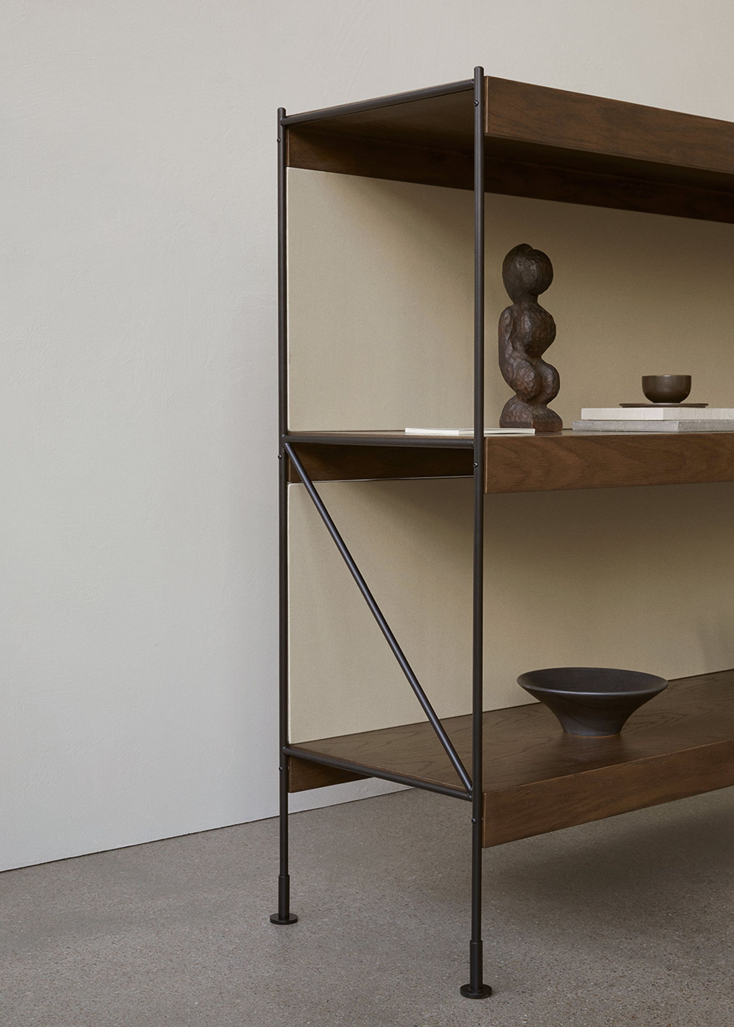 MENU - Étagère - Zet Storage System - H114 - Black Steel / Natural Oak