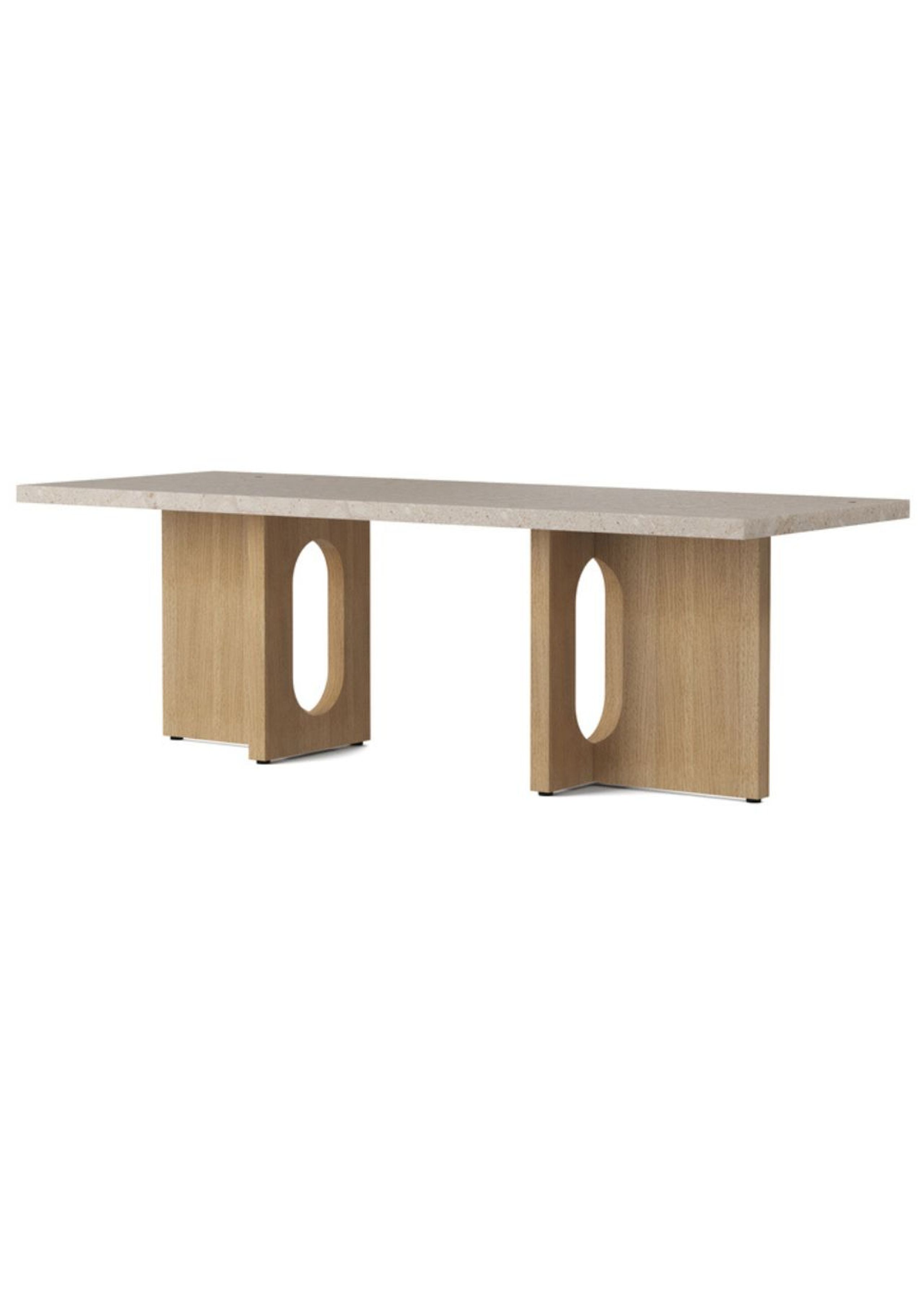MENU - Sofabord - Androgyne Lounge Table - Natural Oak base / Kunis Breccia Sand top