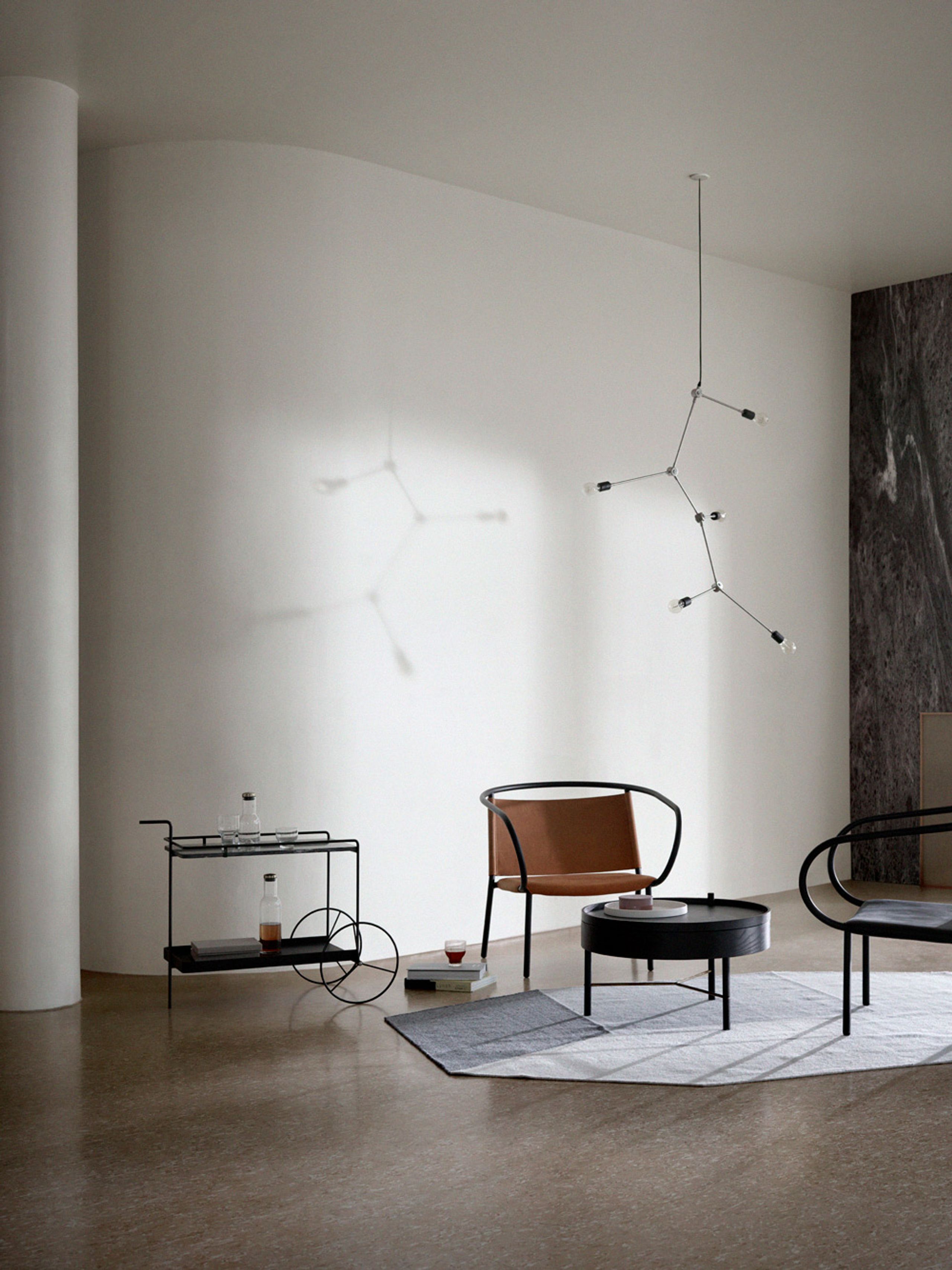 MENU - Soffbord - Turning Table - Black Ash / Brass