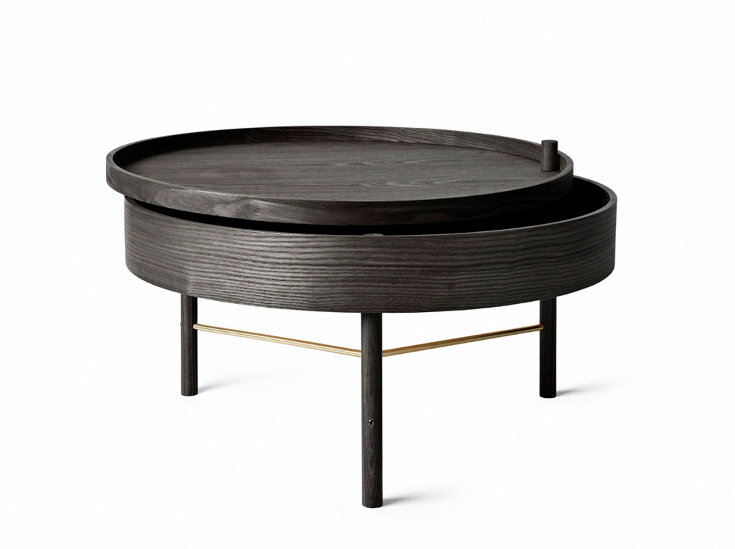 MENU - Soffbord - Turning Table - Black Ash / Brass