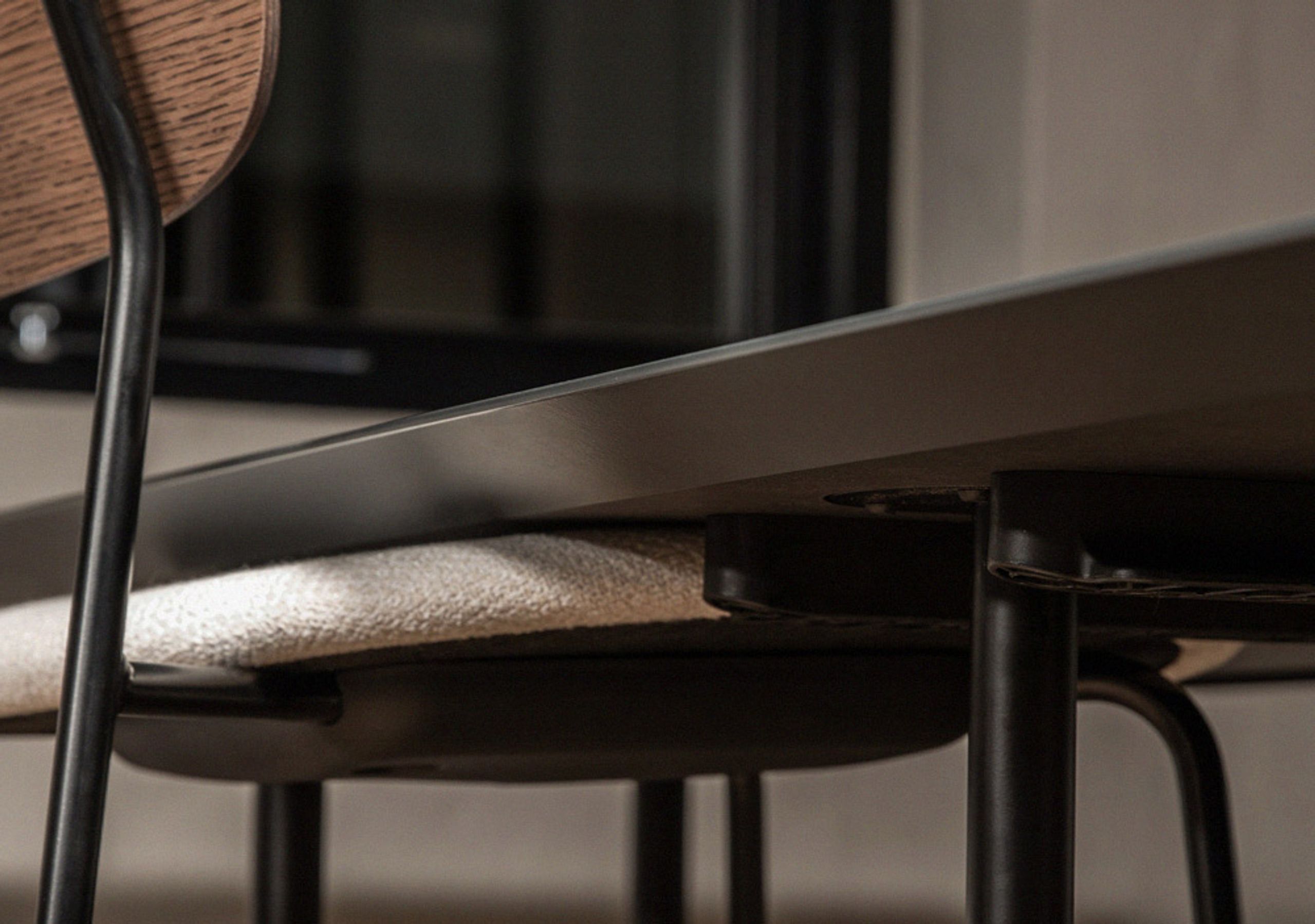 MENU - Dining Table - Snaregade Rectangular Dining Table - Black/Charcoal Linoleum