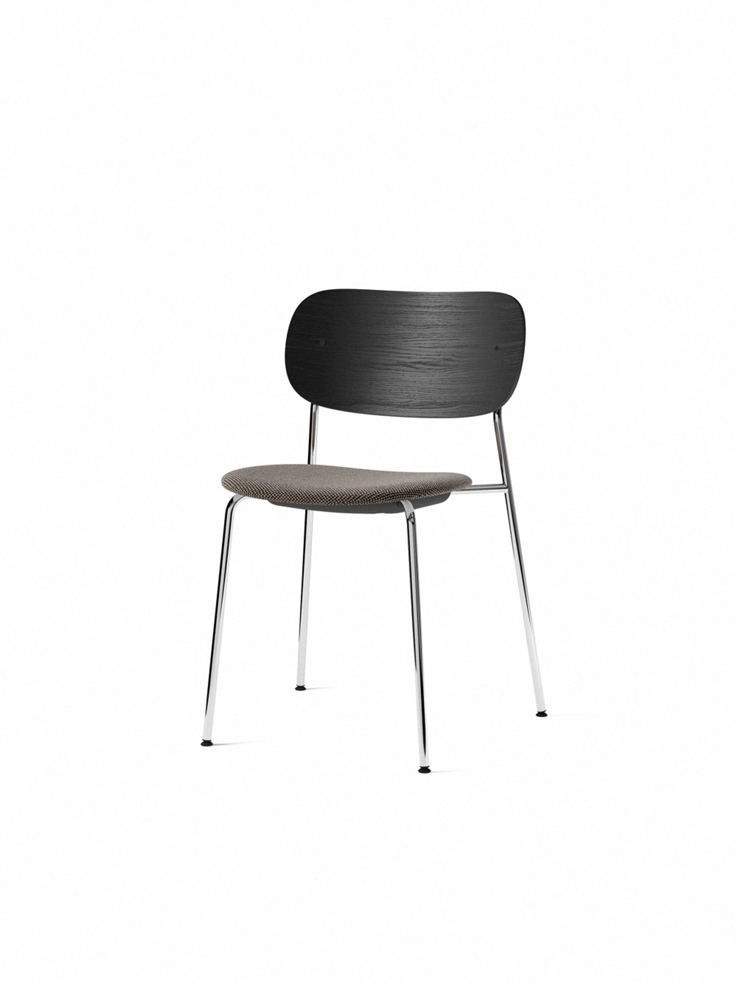 MENU - Chaise - Co Chair / Chrome Base - Upholstery: Doppiopanama T14012/001 / Black Oak