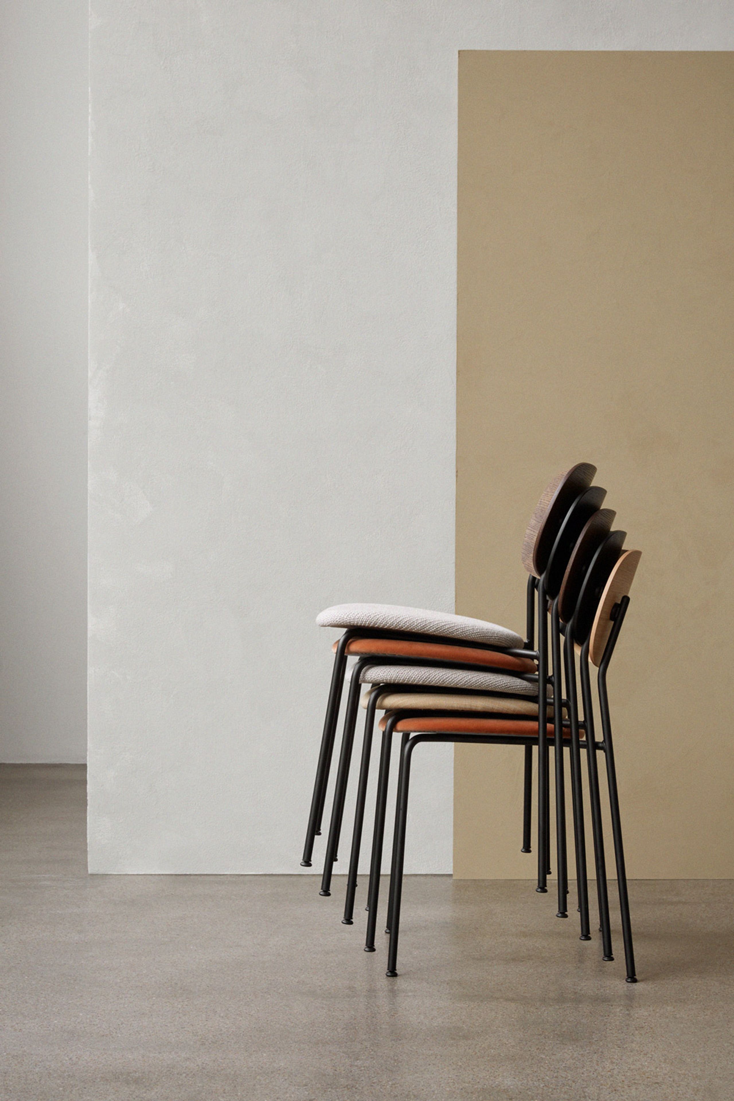 MENU - Chaise - Co Chair / Black Base - Upholstery: Lupo Sand T19028/004 / Dark Stained Oak