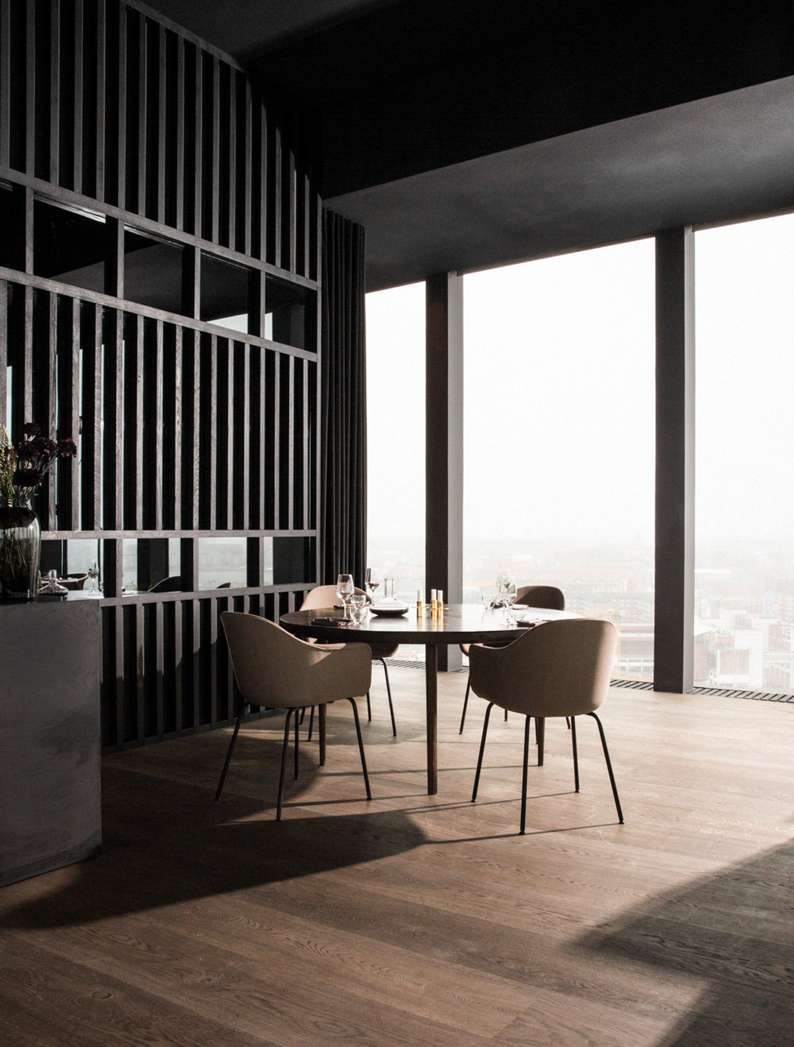 MENU - Chair - Harbour Dining Chair / Black Steel Base - Black