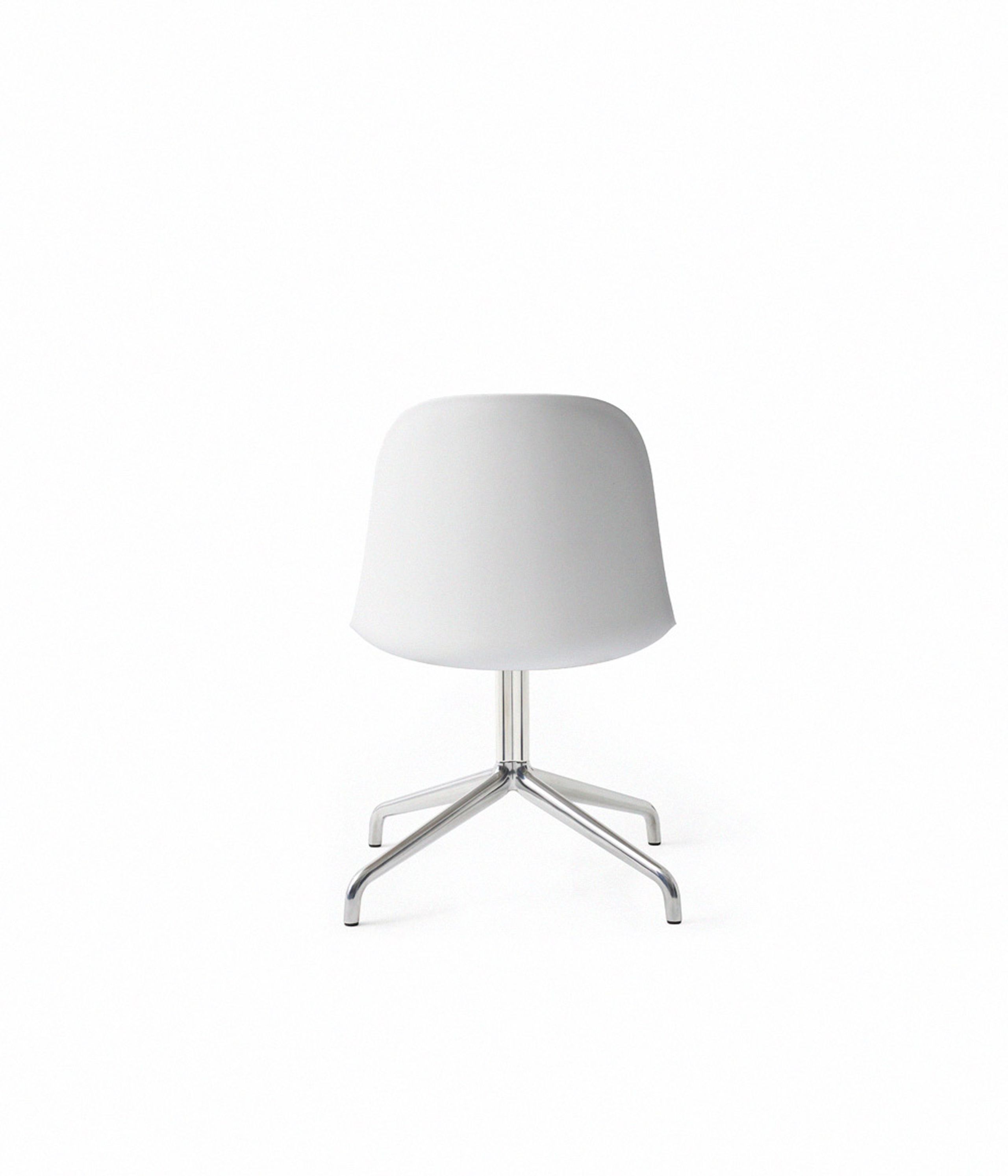 MENU - Stol - Harbour Side Dining Chair / Polished Aluminium Star Base w. Swivel - White