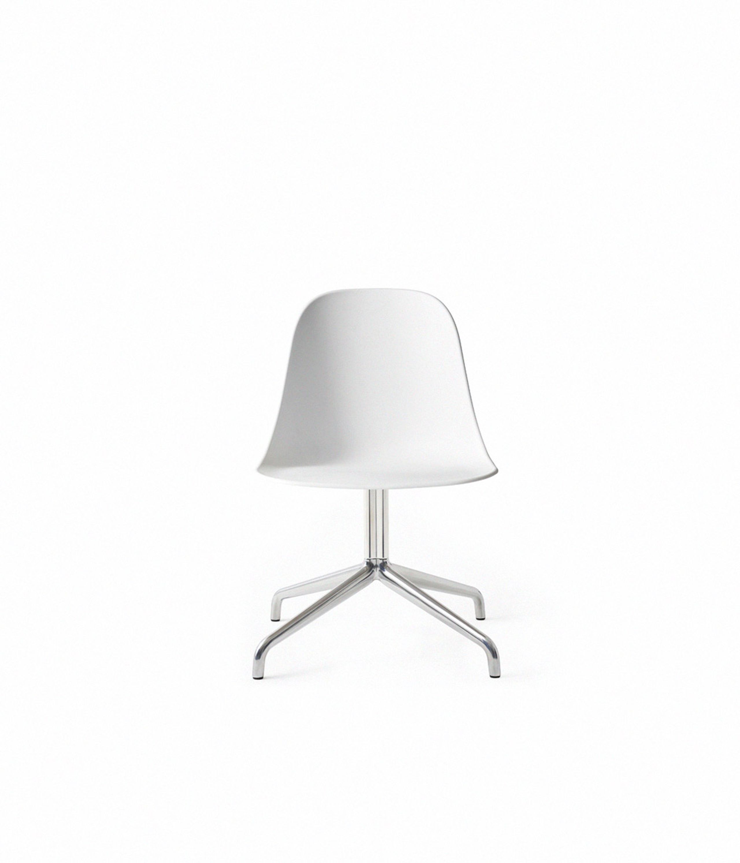 MENU - Stol - Harbour Side Dining Chair / Polished Aluminium Star Base w. Swivel - White