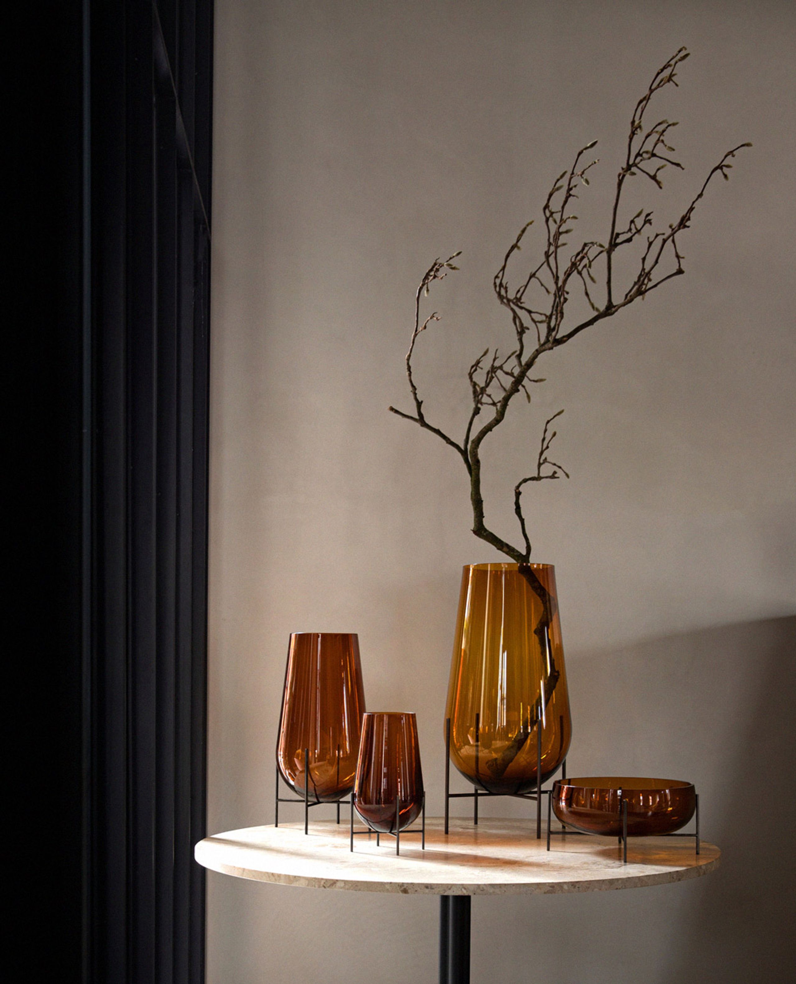 MENU - Vase - Èchasse Vase - Small - Amber / Bronzed Brass