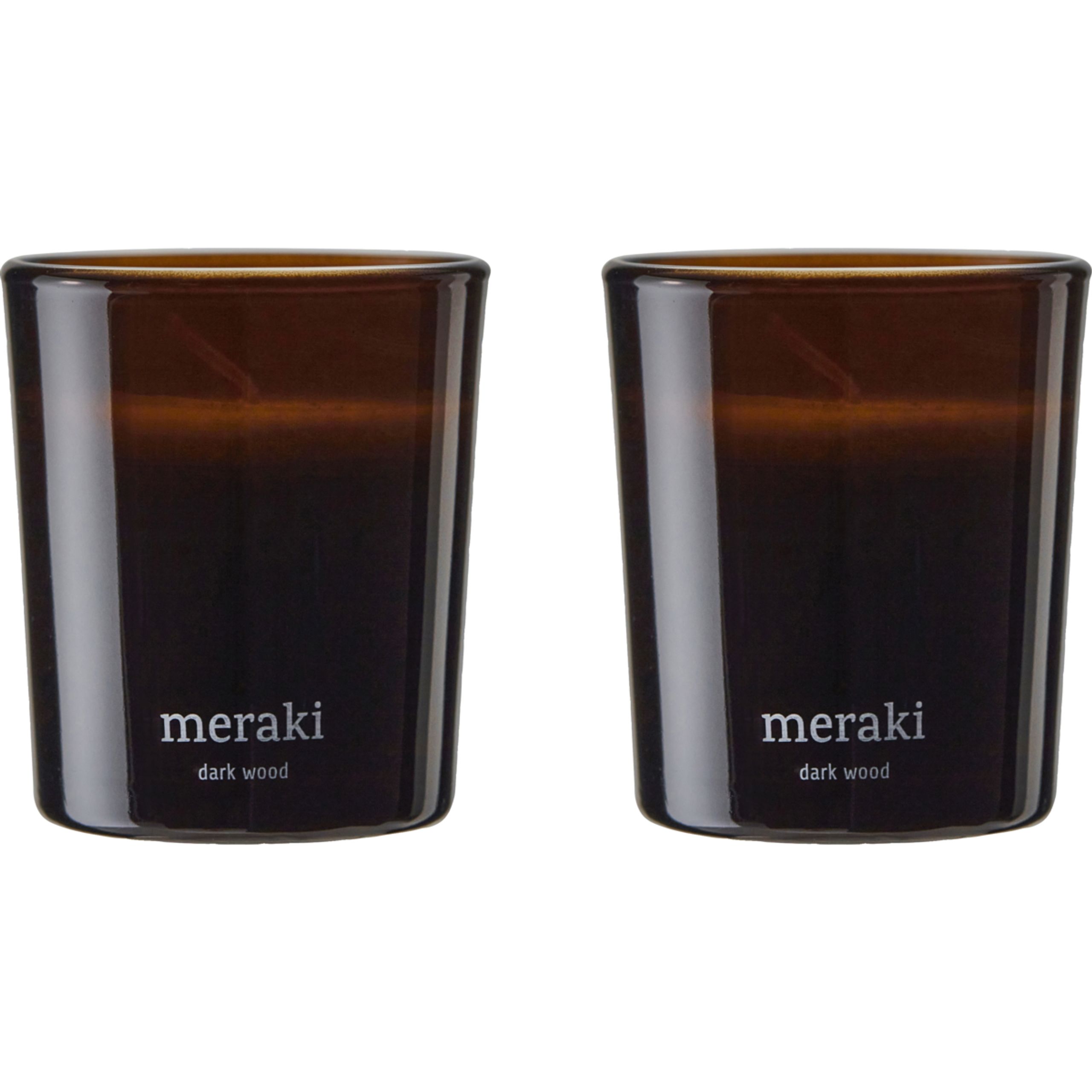 Meraki - Bougies parfumées - Duftlys, 2-pak - Dark wood, Brown