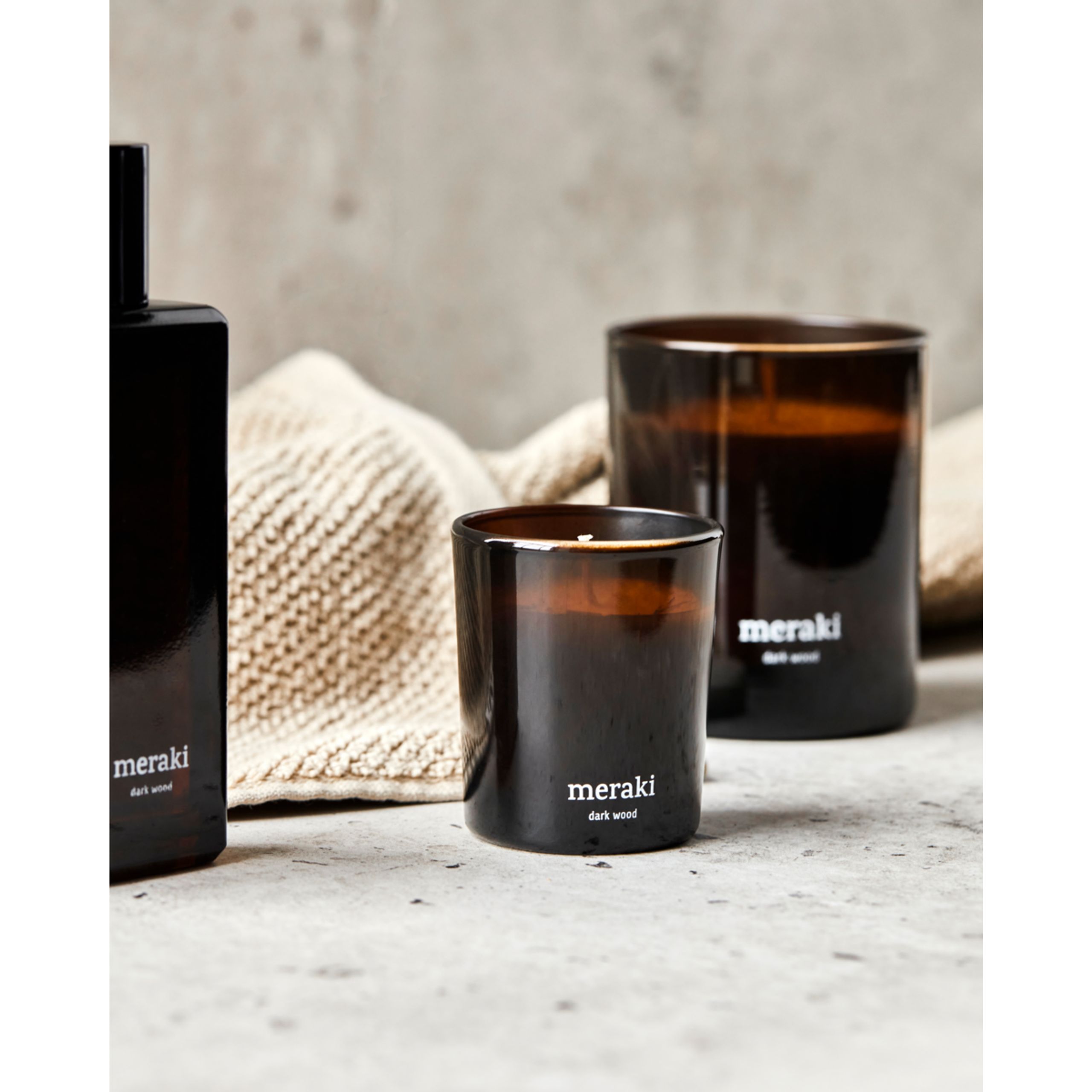 Meraki - Bougies parfumées - Duftlys, 2-pak - Dark wood, Brown