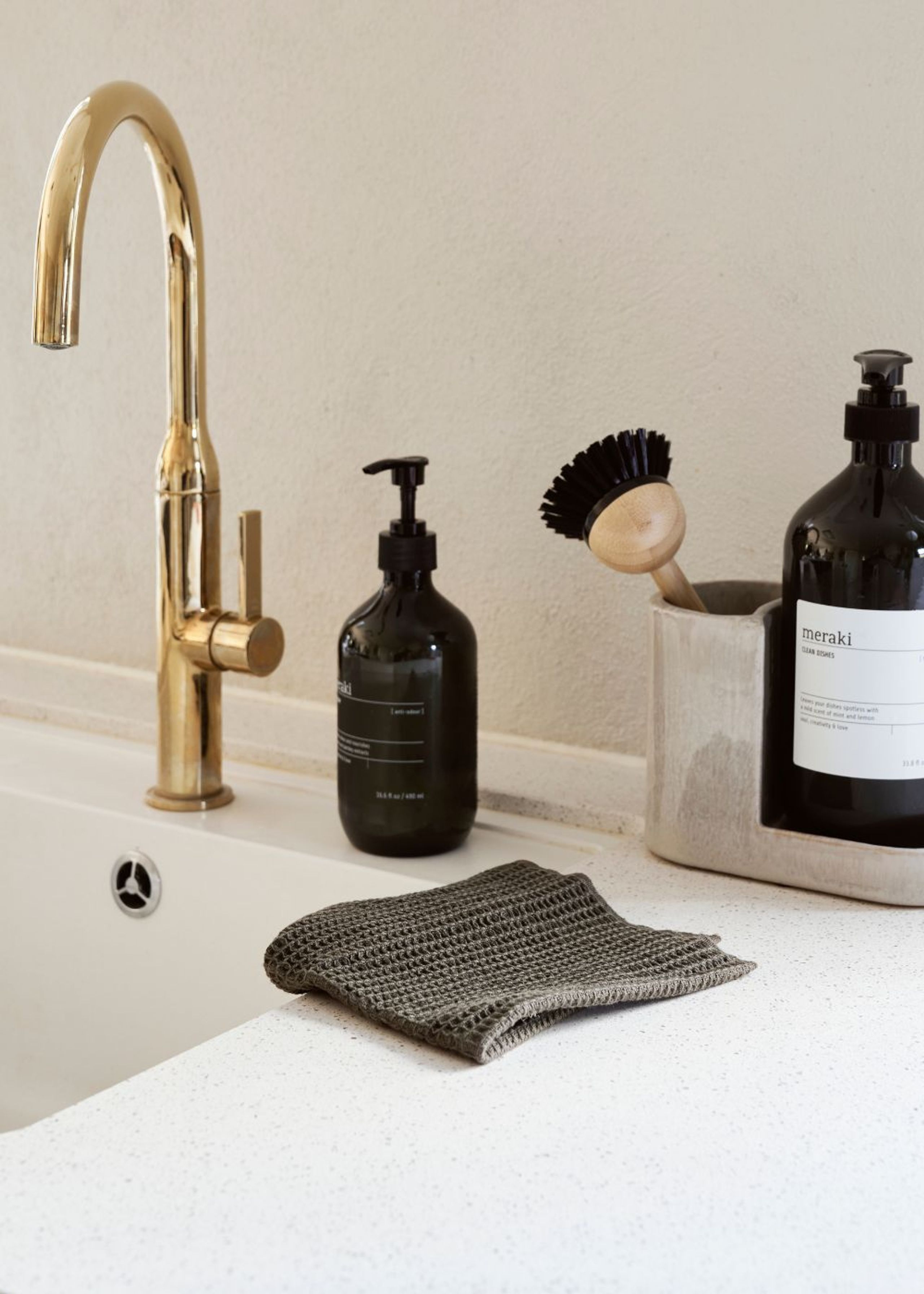 Meraki - Washcloth - Dishcloth, Pumila - Army green