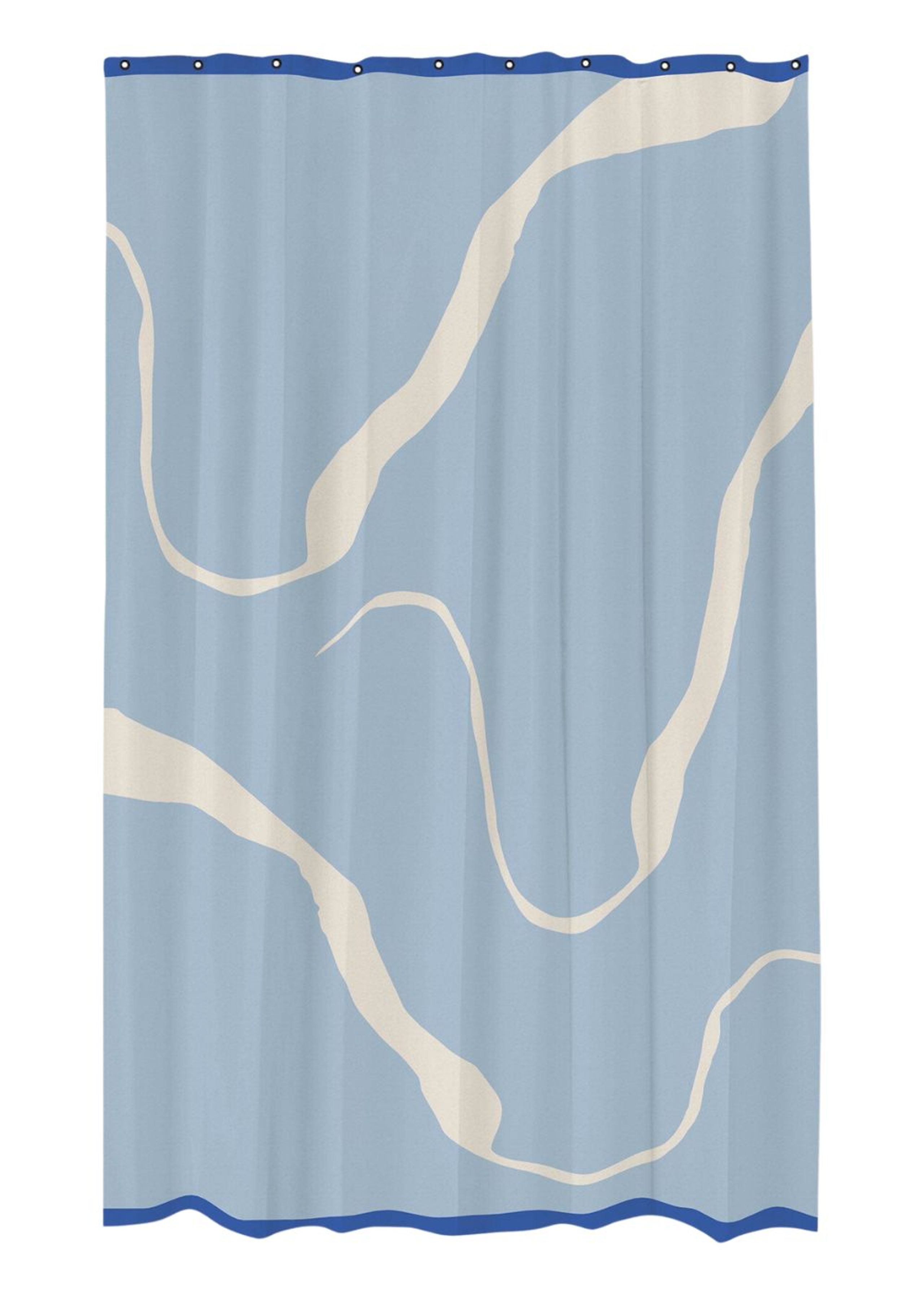 Mette Ditmer - Badeforhæng - NOVA ARTE Shower Curtain - Light Blue / Off-White