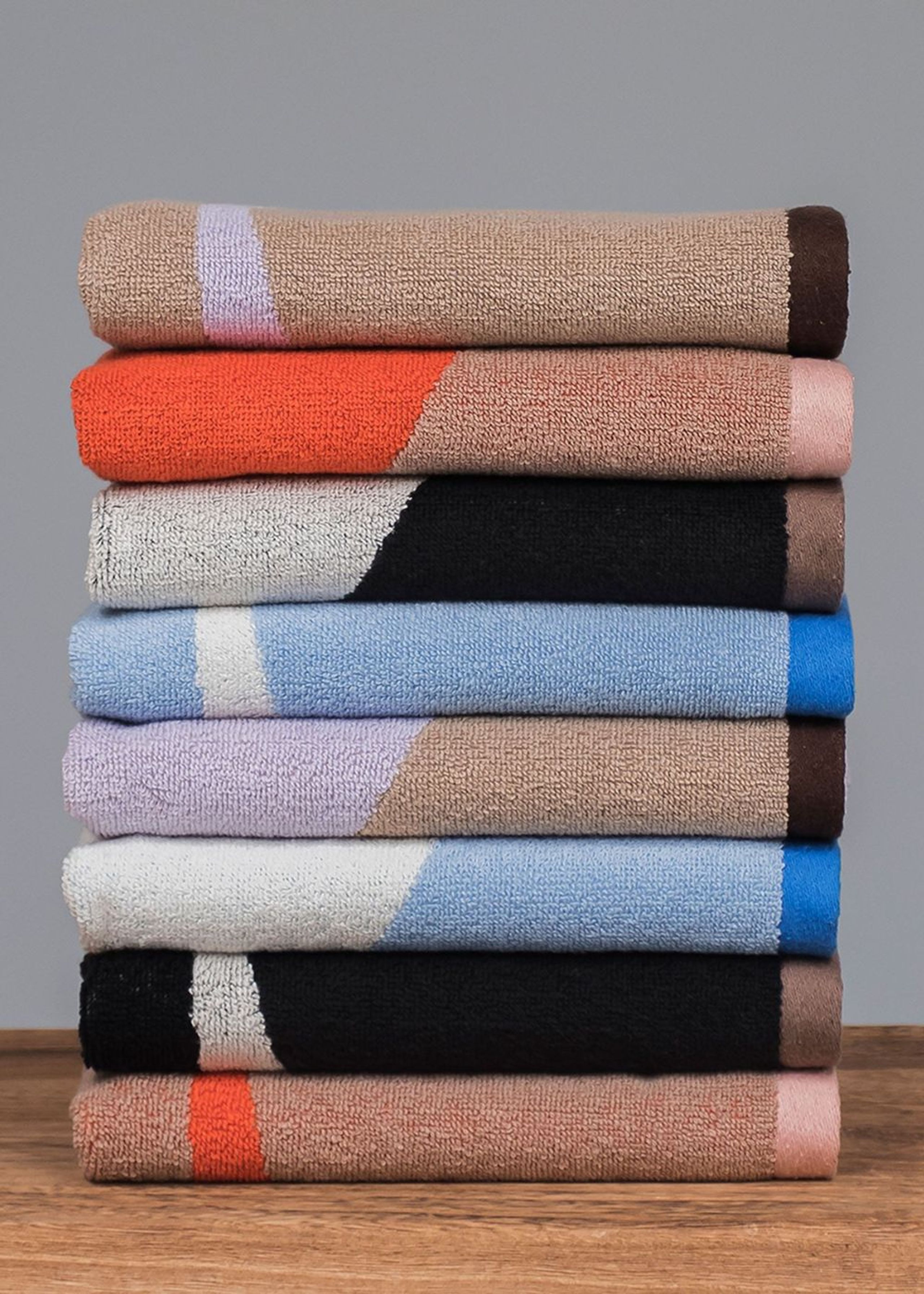 Mette Ditmer - Badehåndklæde - NOVA ARTE Towel - 2-Pack - Latte / Orange