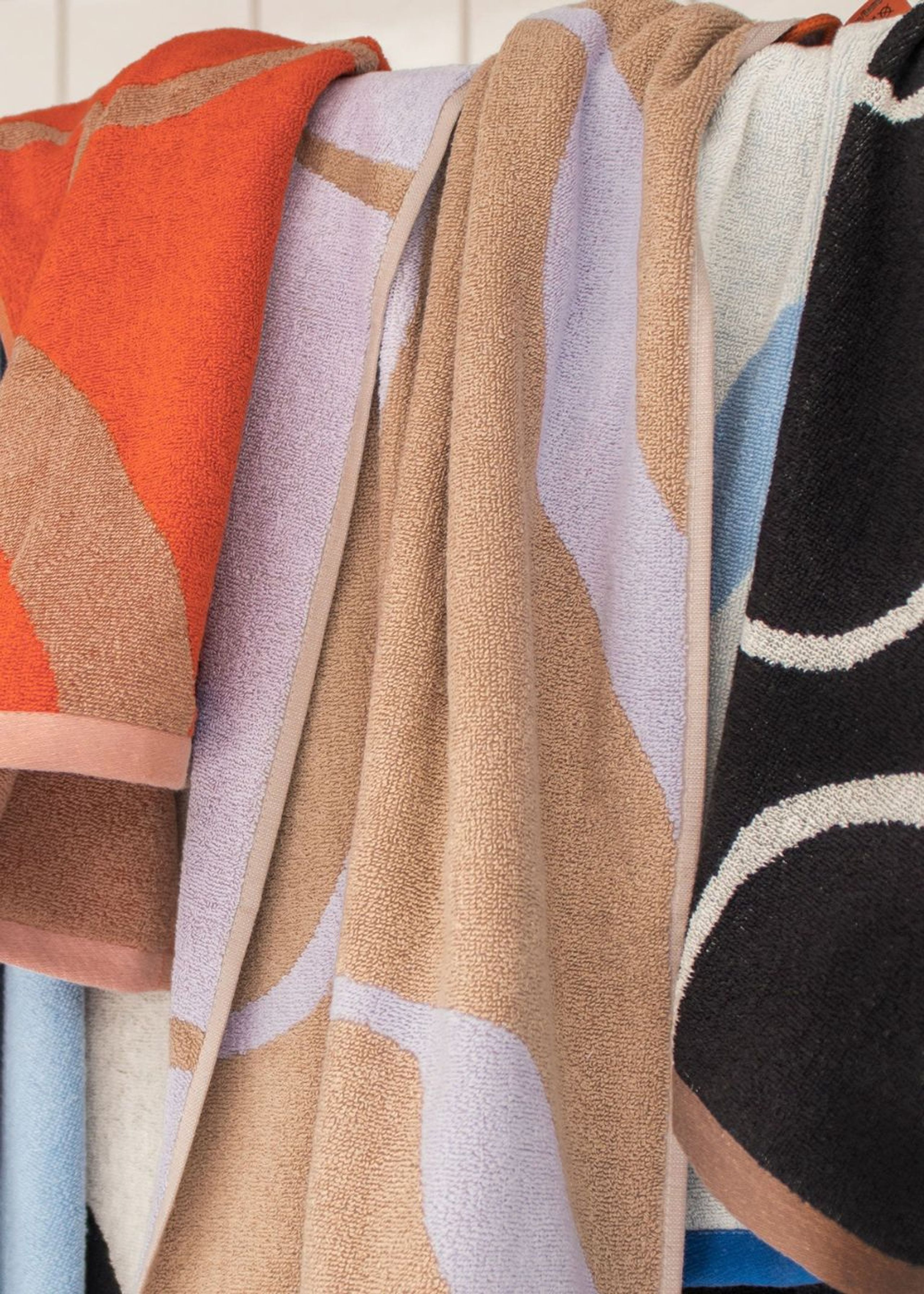 Mette Ditmer - Badehåndklæde - NOVA ARTE Towel - 2-Pack - Latte / Orange