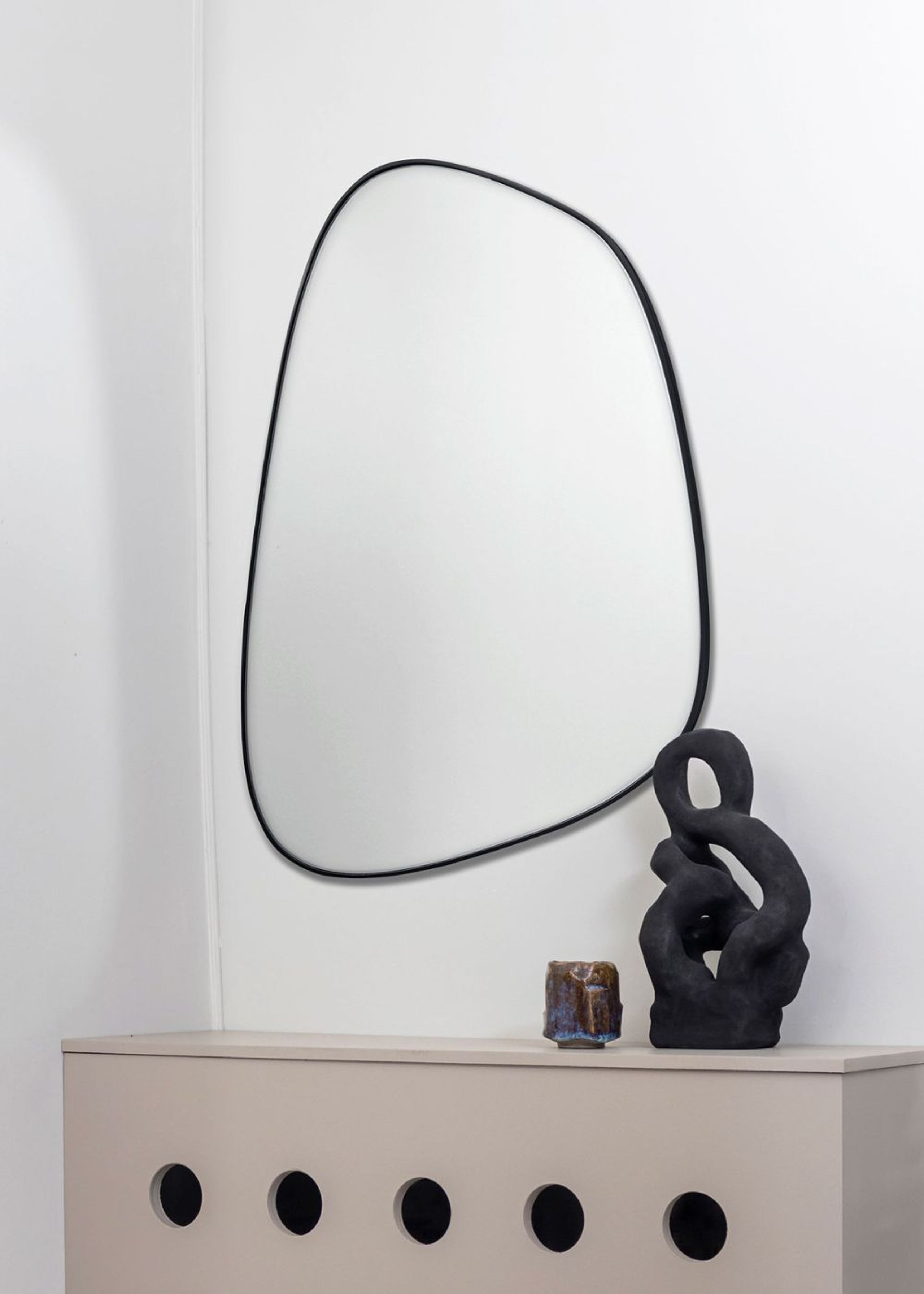 Mette Ditmer - Spiegel - FIGURA Mirror, large - Black - Small