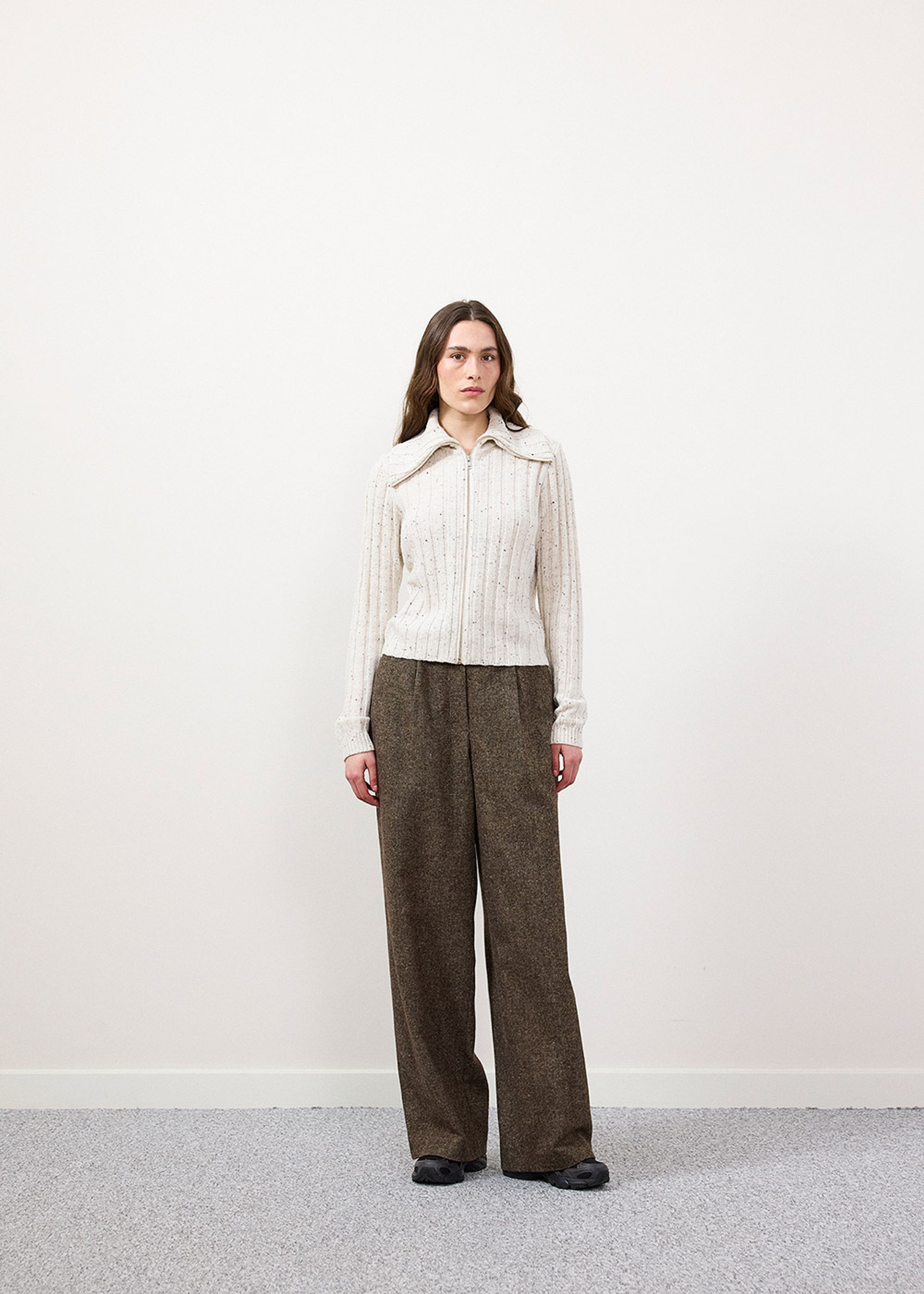 Modström - Knit - Raulmd Rollneck Cardigan - Sand Speckle