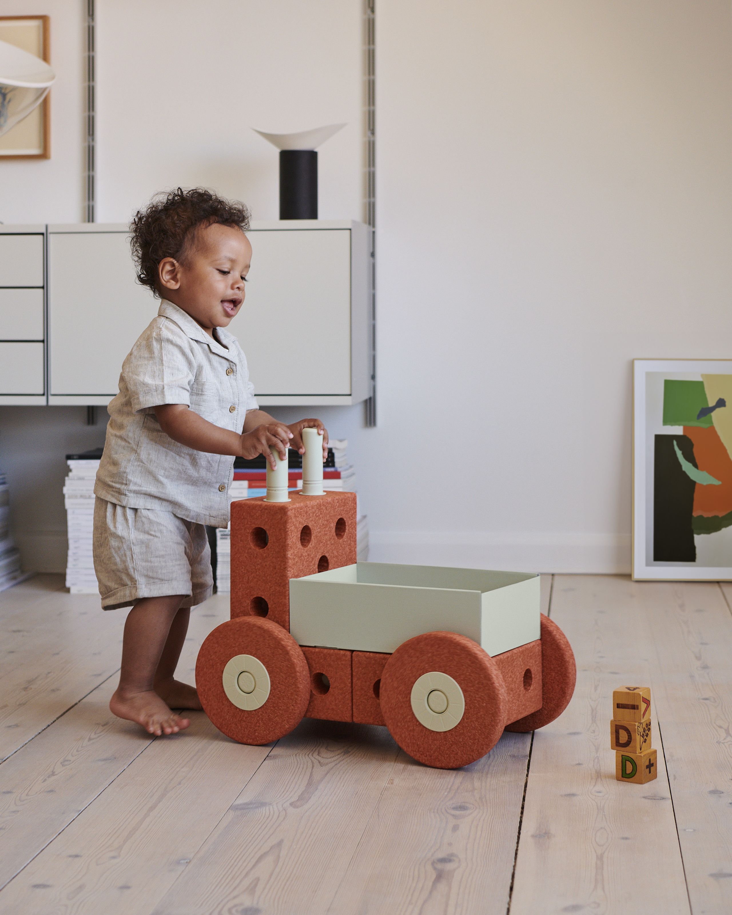 MODU - Legetøj - 3-in-1 Baby Walker - Burnt Orange / Dusty Green