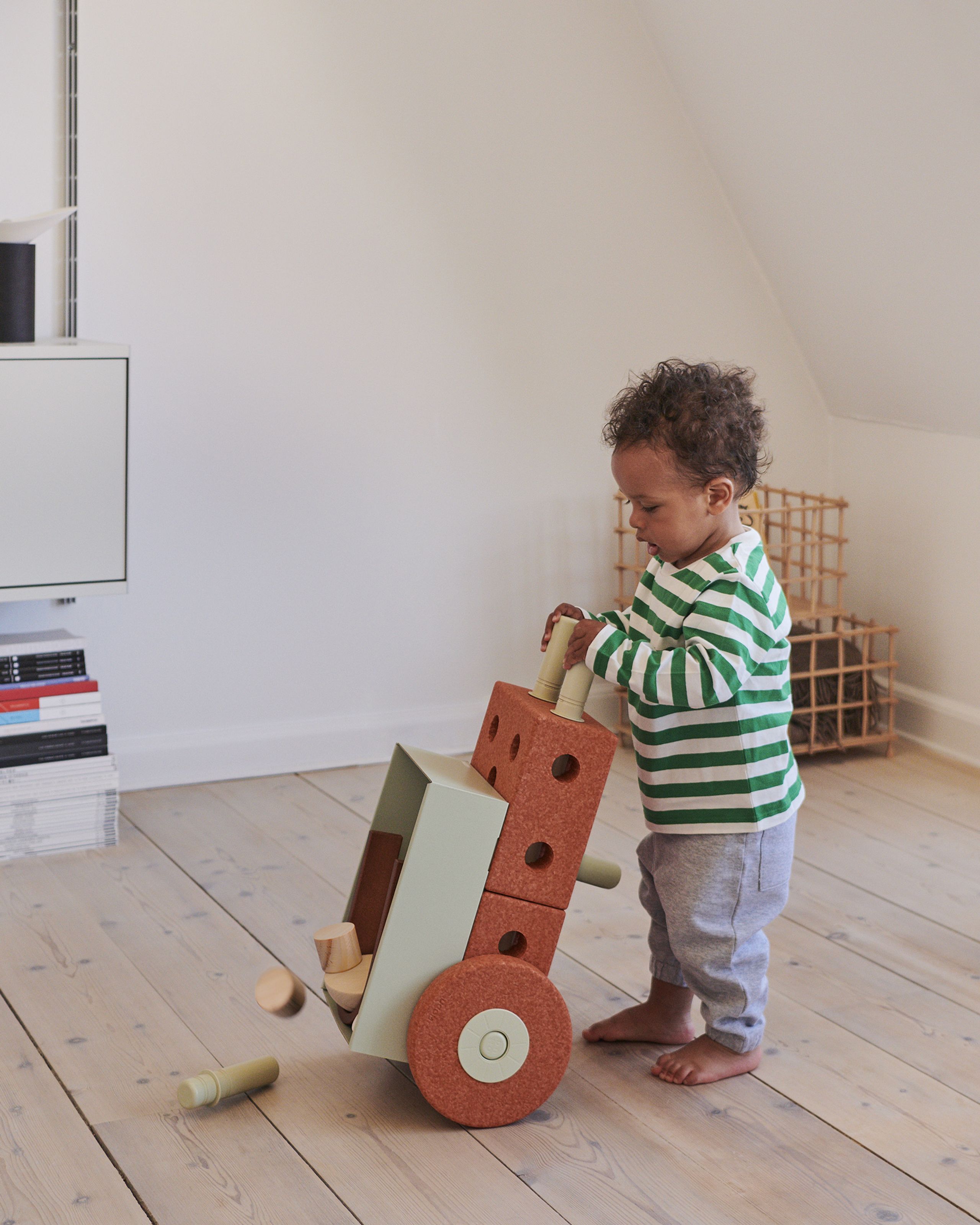 MODU - Legetøj - 3-in-1 Baby Walker - Burnt Orange / Dusty Green