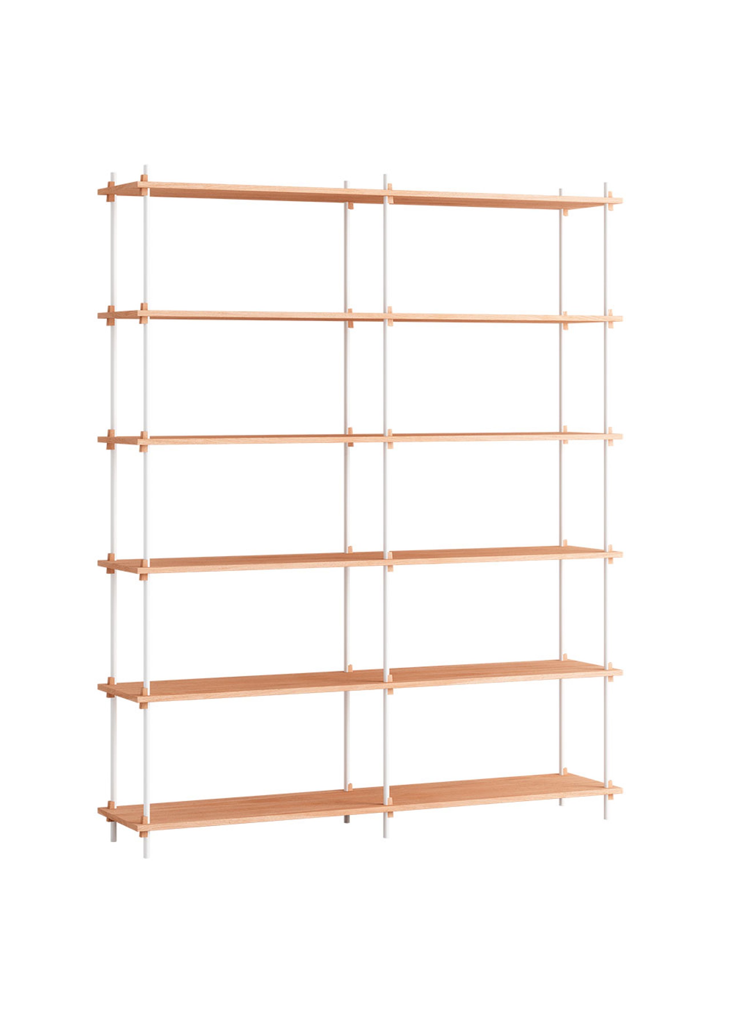 MOEBE - Libreria - Shelving system - S.85.1.A - Oak / White