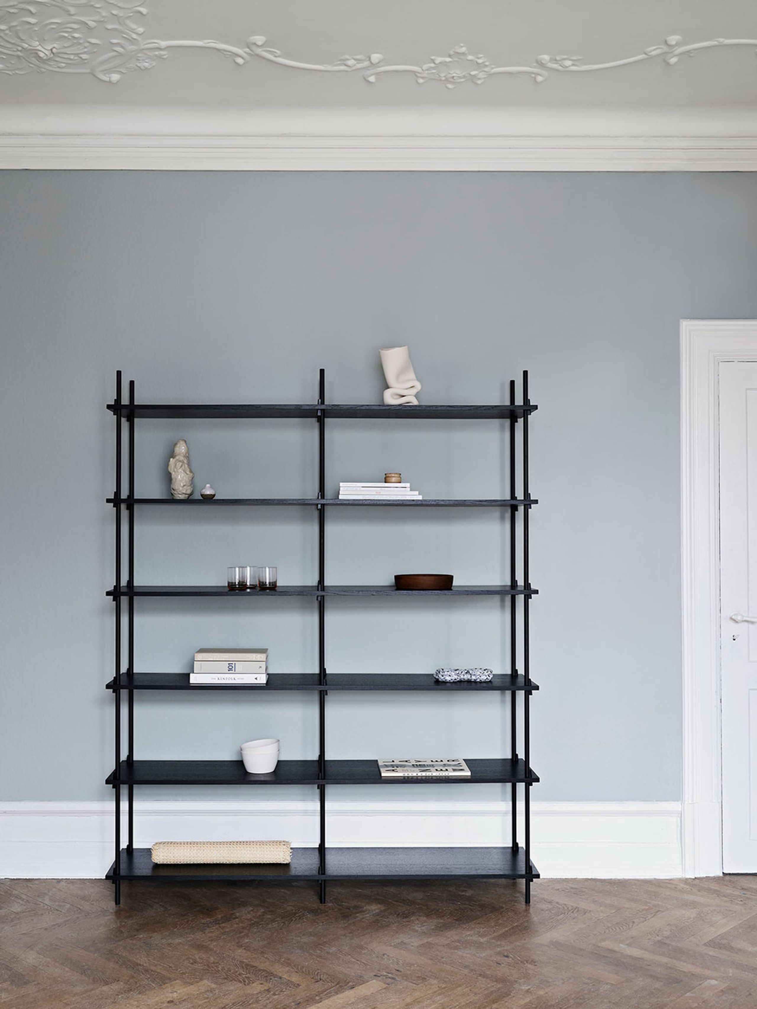 MOEBE - Reol - Shelving system - S.200.2.B - Røget Egetræ / Pine Green